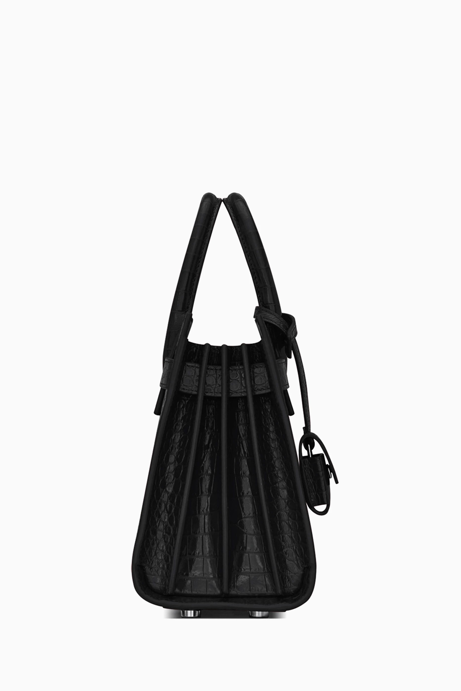 Buy SAINT LAURENT Black Nano Classic Sac de Jour in Croc-embossed