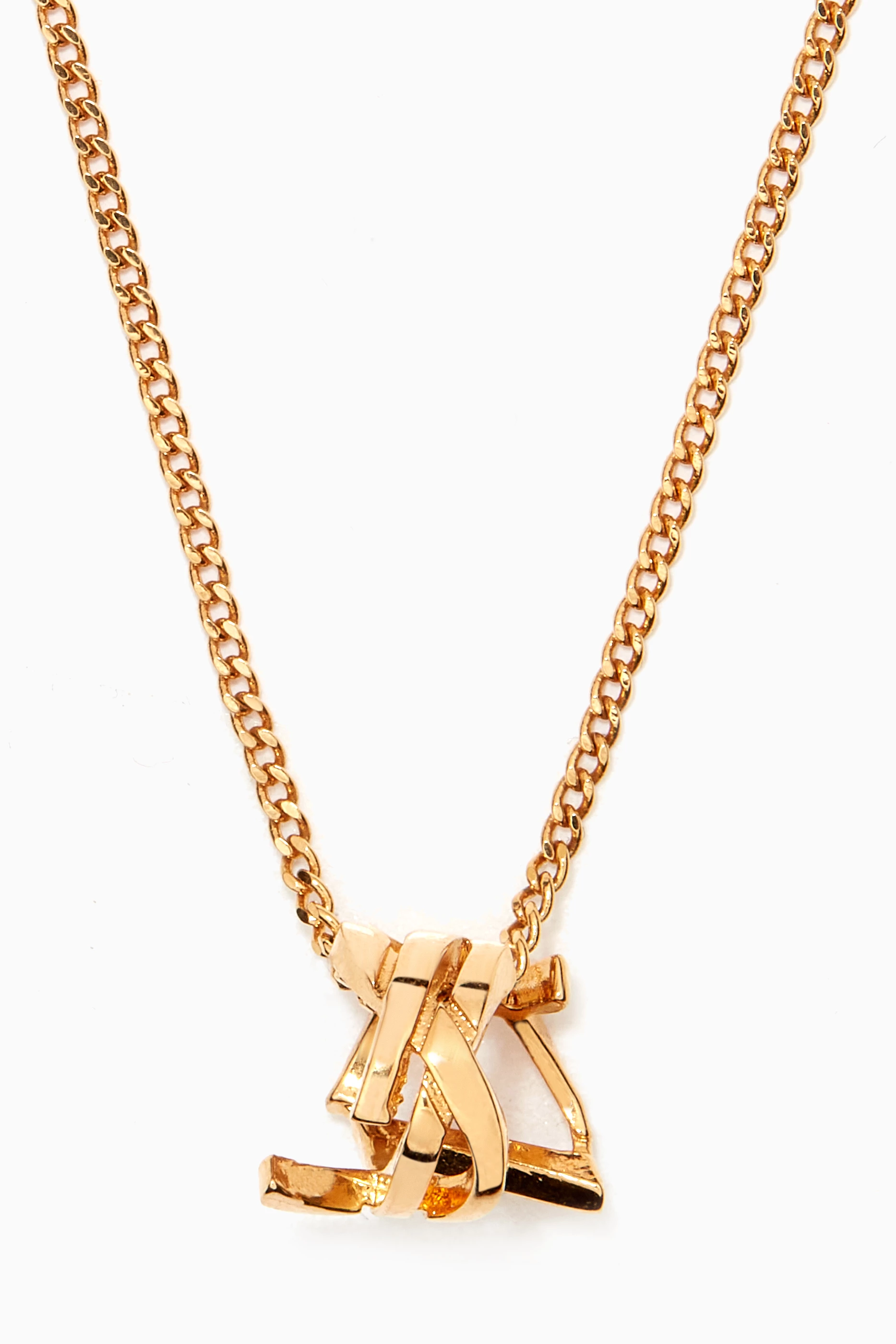 Buy SAINT LAURENT Gold Monogram Twist Pendant Necklace for Women Online Ounass Kuwait