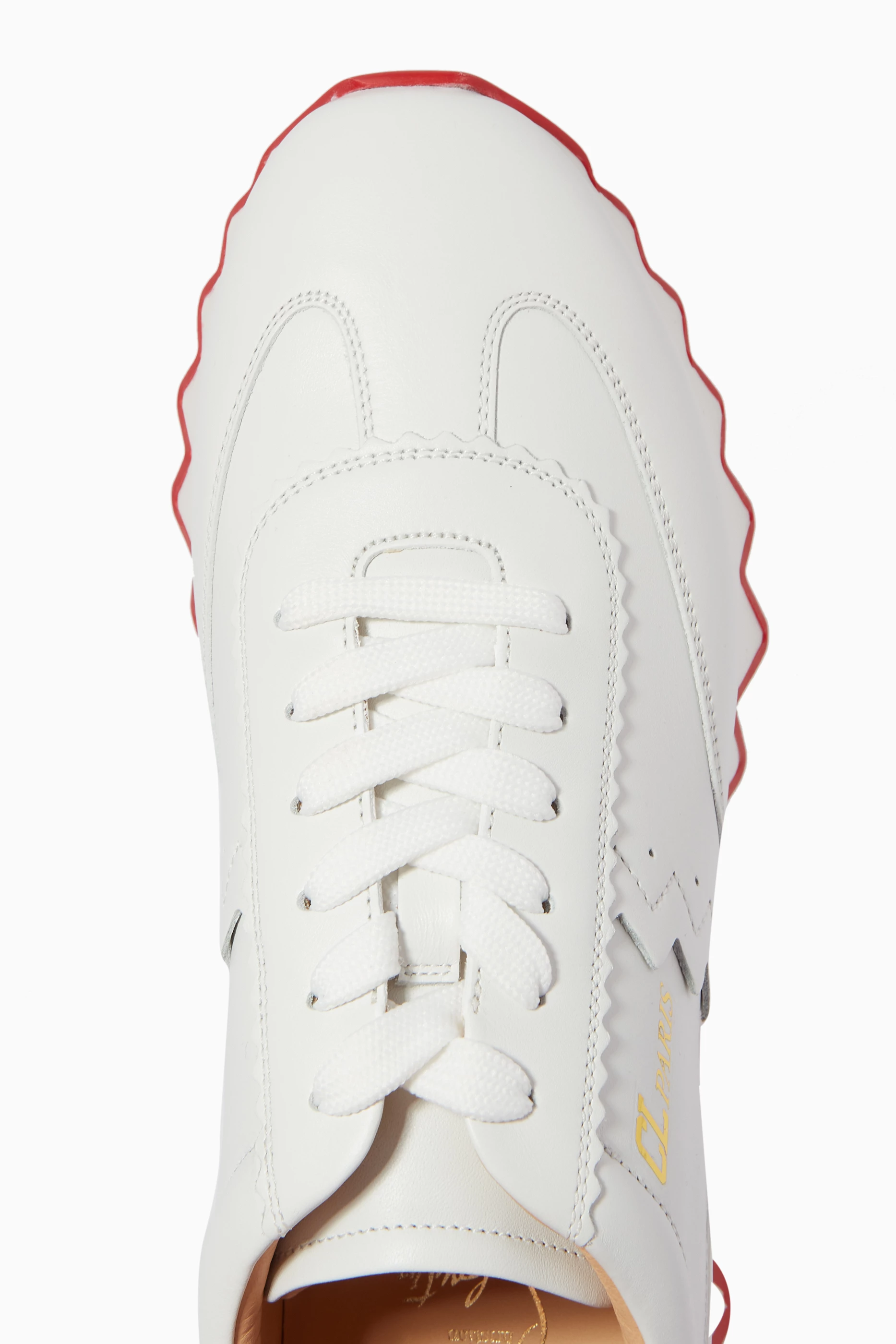 Buy Christian Louboutin White Loubishark Donna Sneakers in Leather