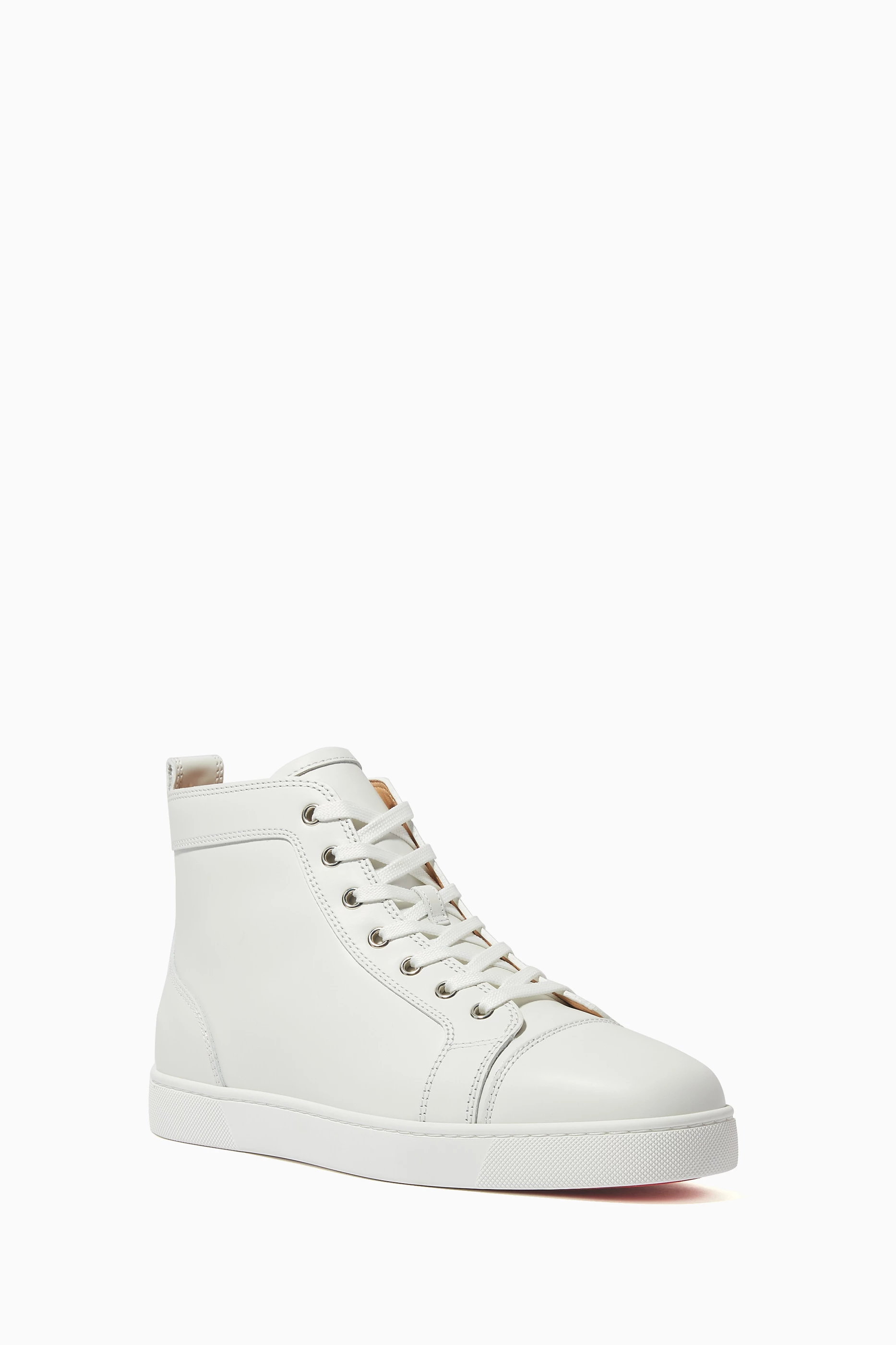 Buy Christian Louboutin White Louis High top Sneakers in Calf Leather for Men Online Ounass Kuwait