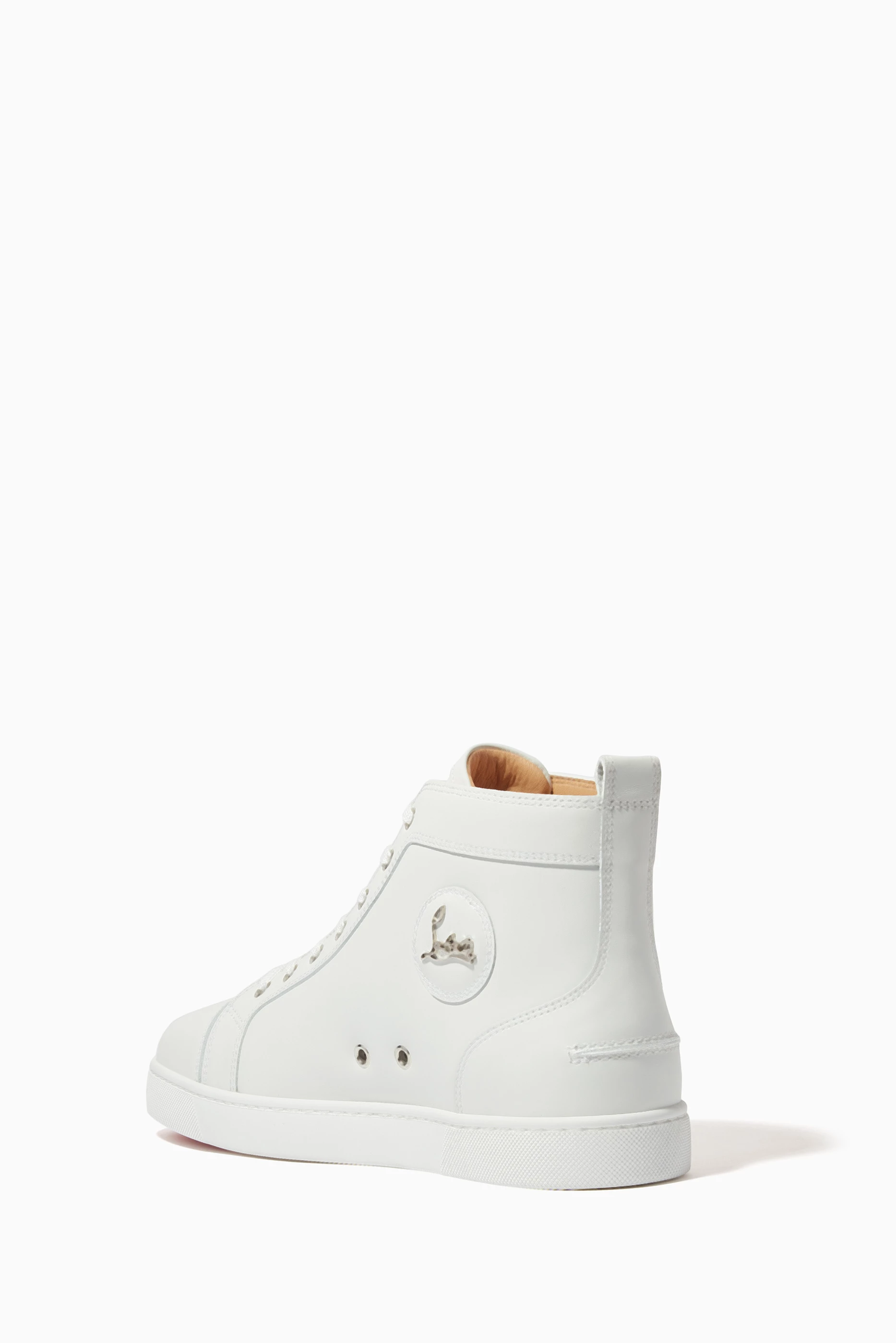 Louboutin white high top clearance