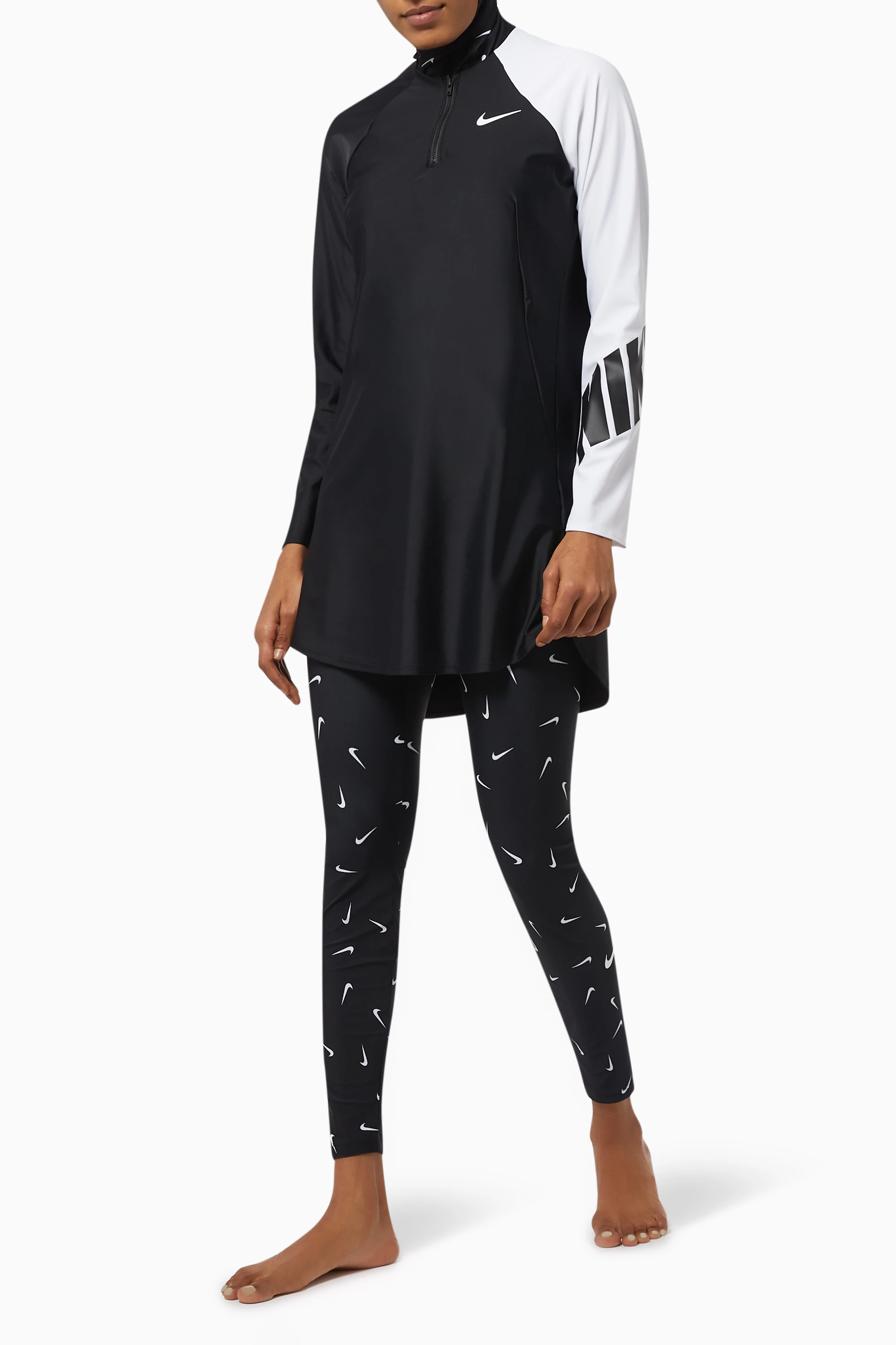 Buy Nike Black Victory Full Coverage Swim Tunic for Women Online