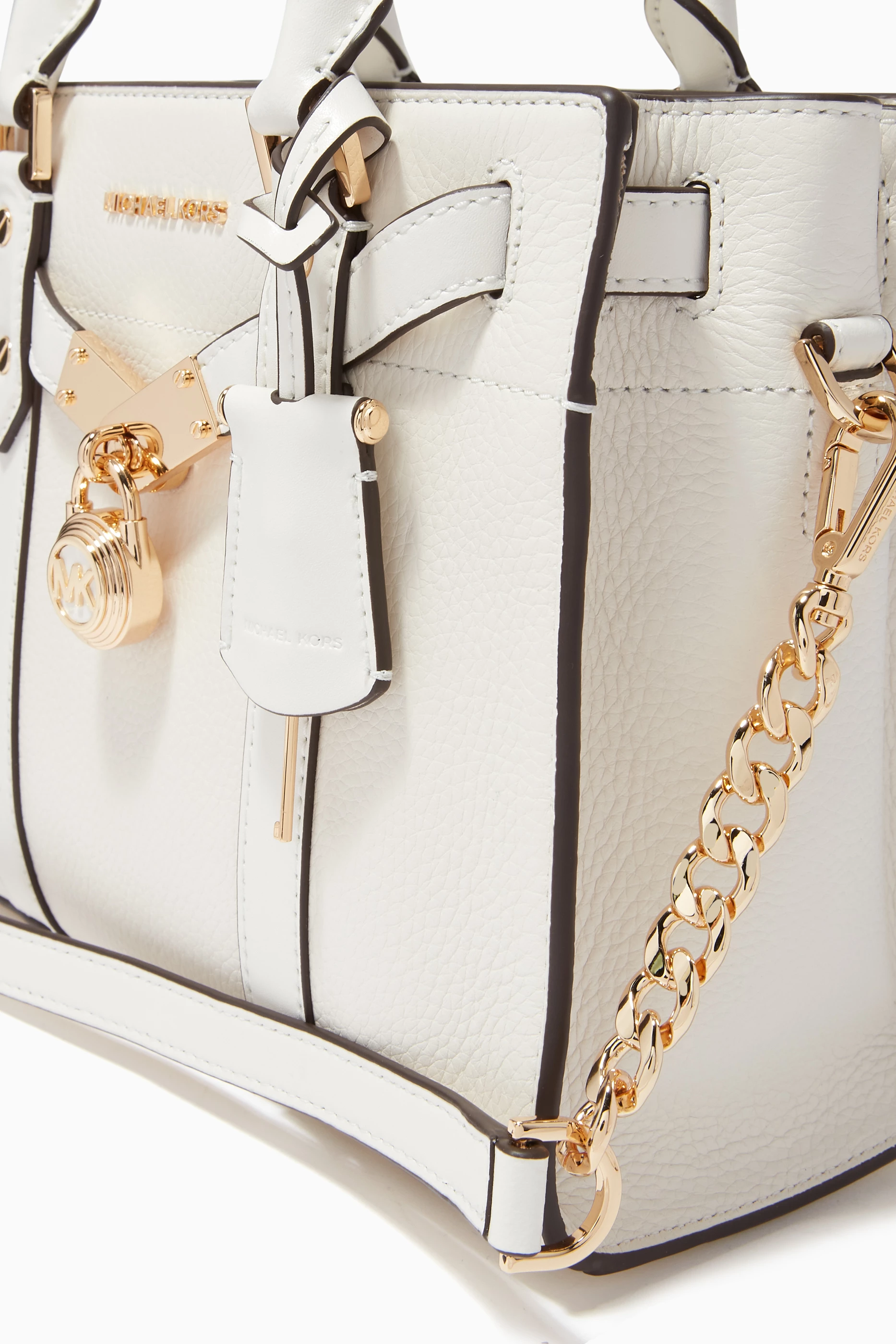 Buy Michael Kors White Small Nouveau Hamilton Satchel in Leather for Women Online Ounass Kuwait
