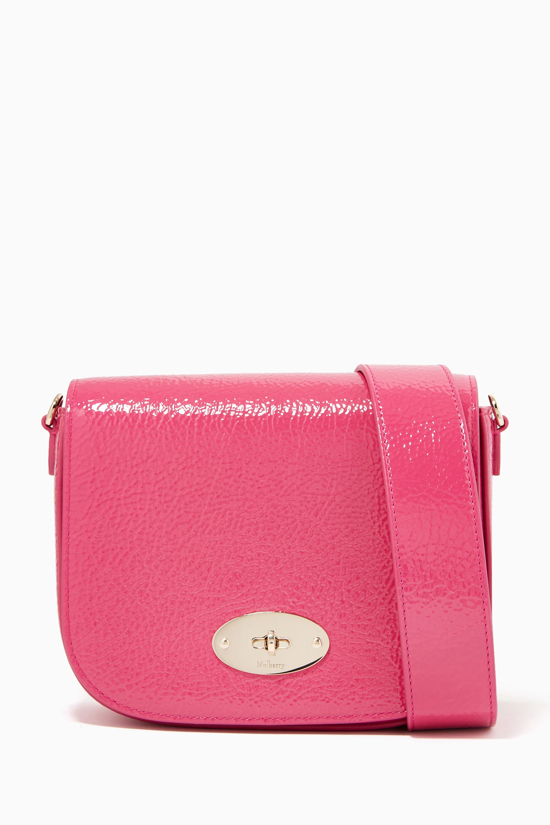 Buy Mulberry Pink Small Darley Satchel Bag in Spongy Patent Leather for Women Online Ounass Kuwait