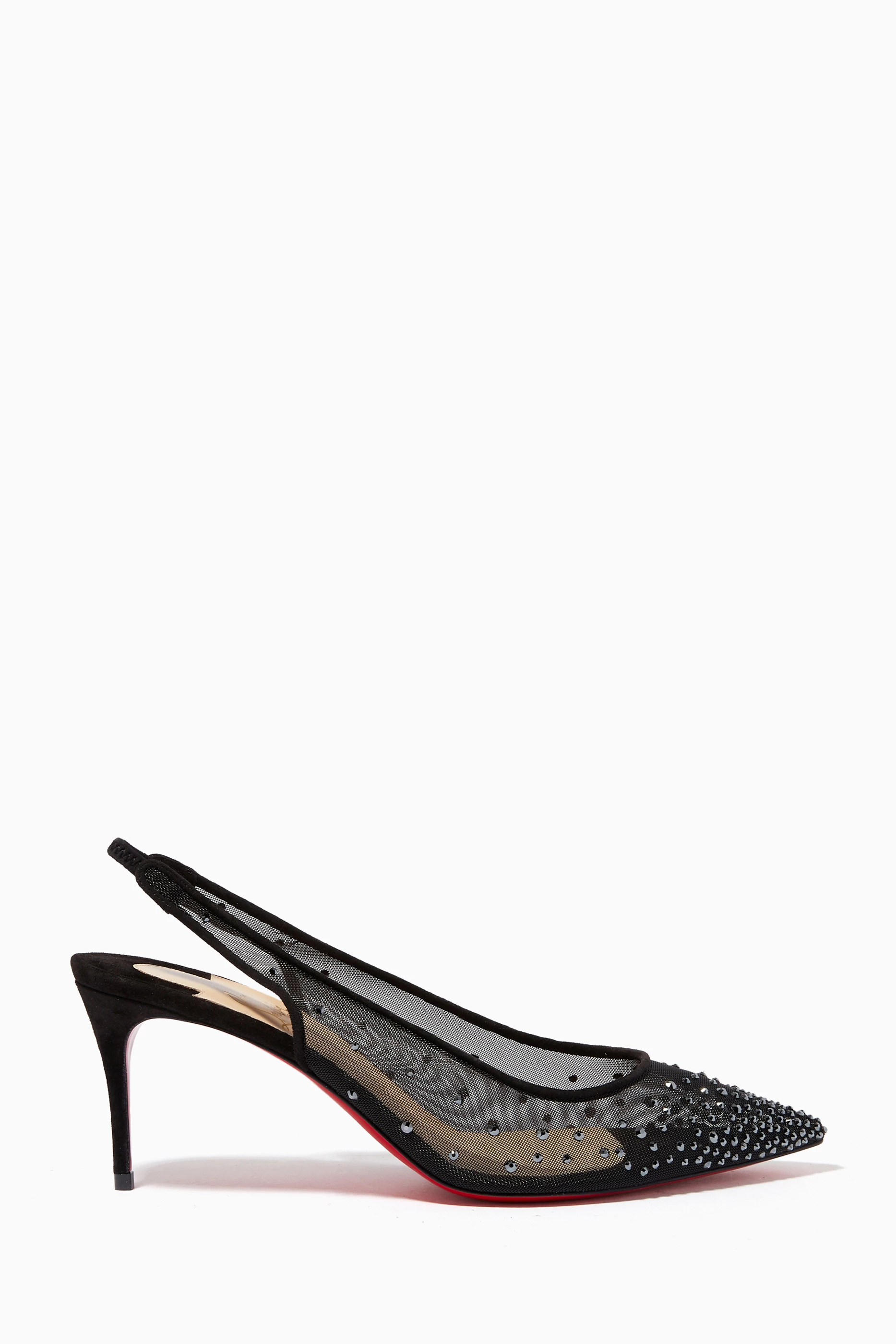 Buy Christian Louboutin Multicolour Follies Strass Sling 70 Pumps
