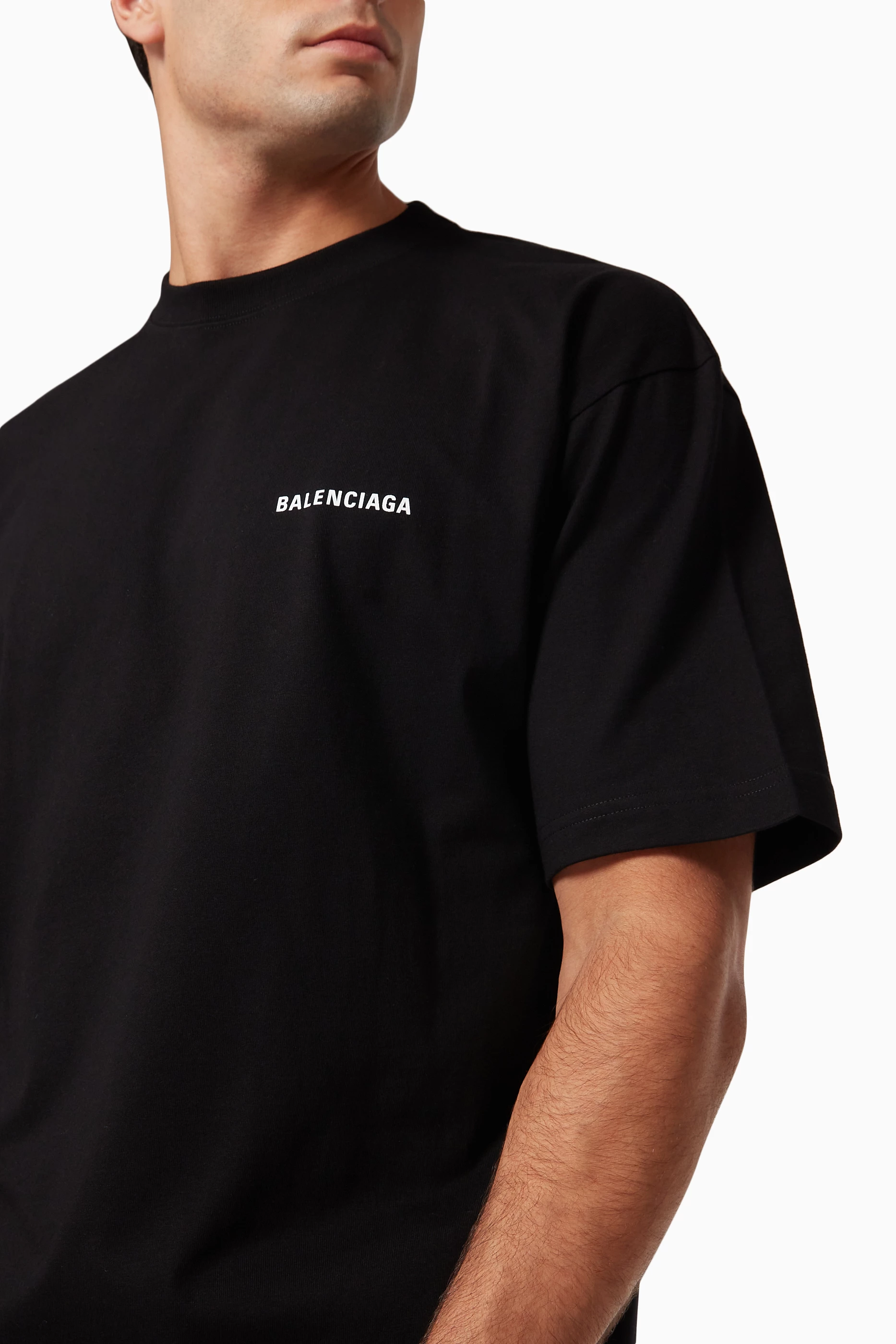 Balenciaga black t shirt mens discount