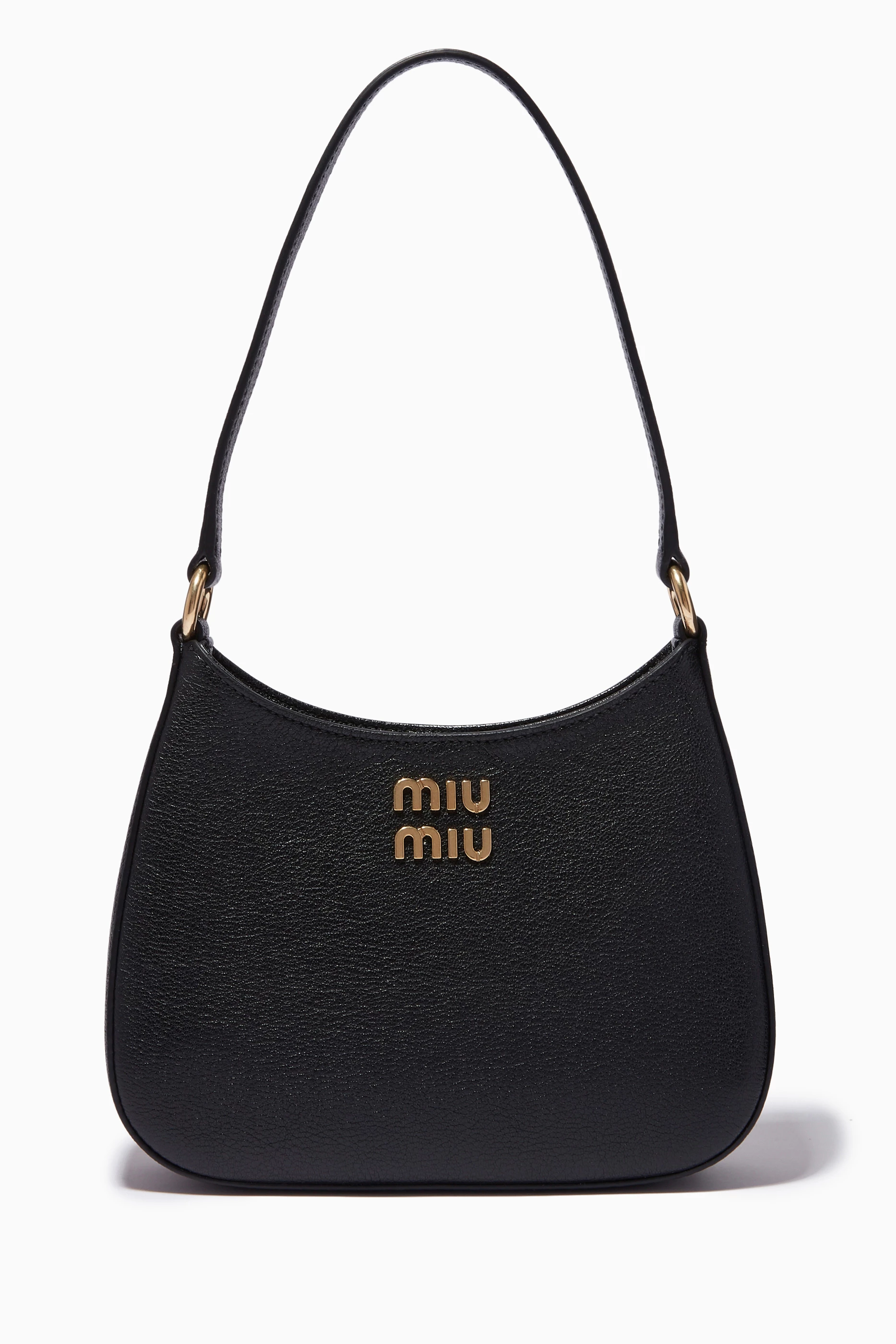Buy Miu Miu Black Small Shoulder Bag in Madras Leather for Women