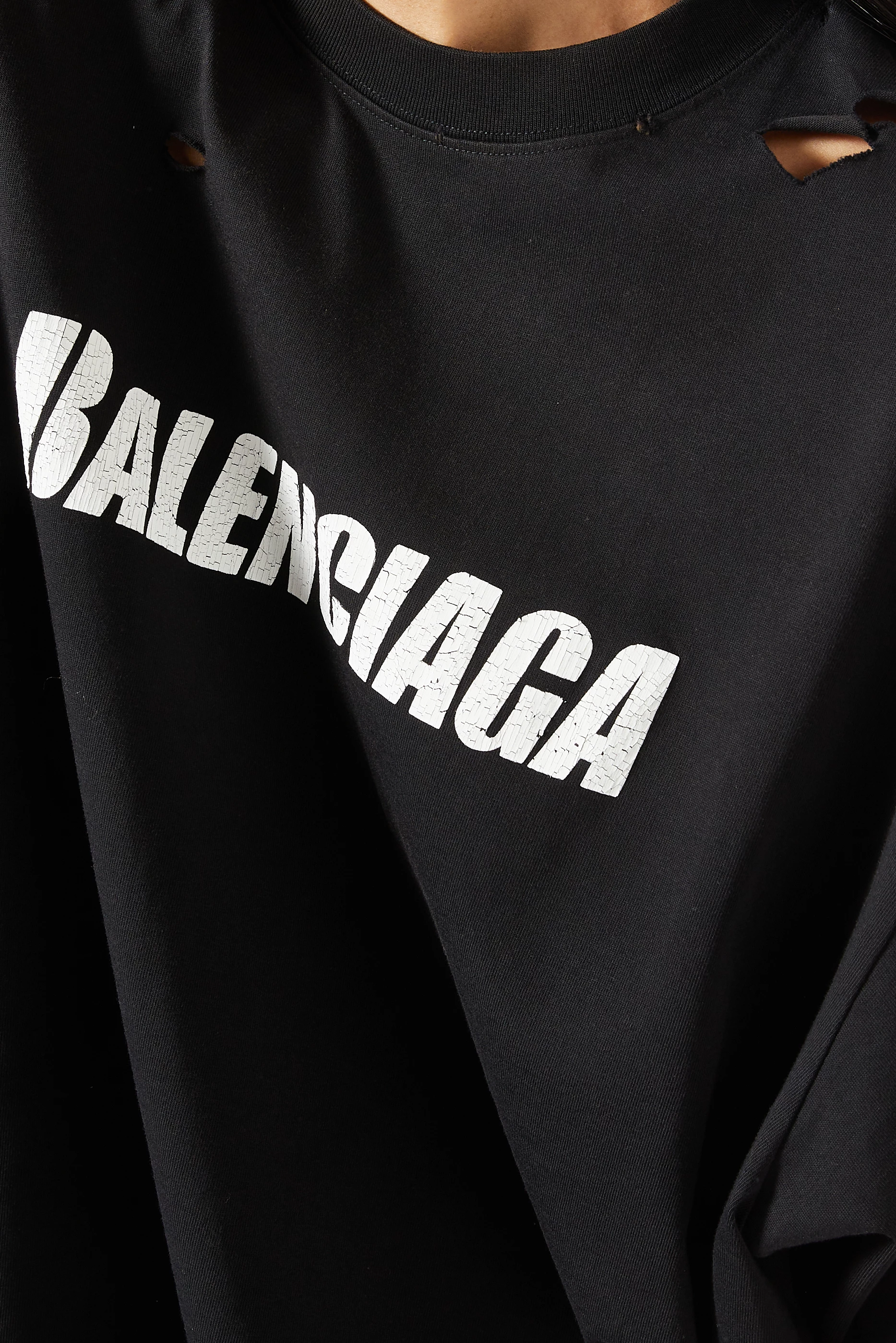 Buy Balenciaga Black Caps Destroyed Flatground Large Fit T