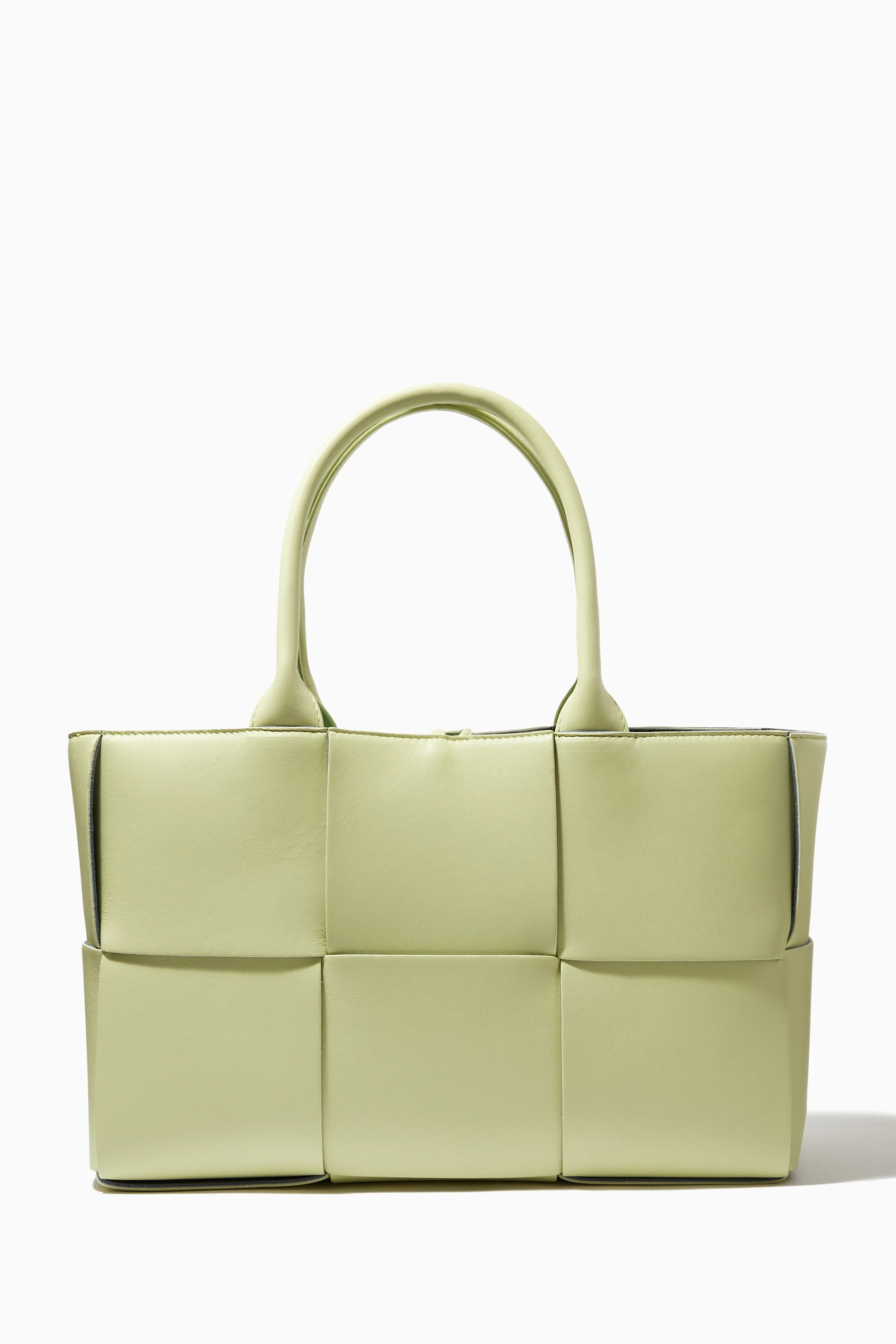 トートバッグ BOTTEGA VENETA Pastel Yellow Leather Candy Arco Handbag Bottega Veneta Yellow Leather Maxi Intrecciato Arco 33 Bag