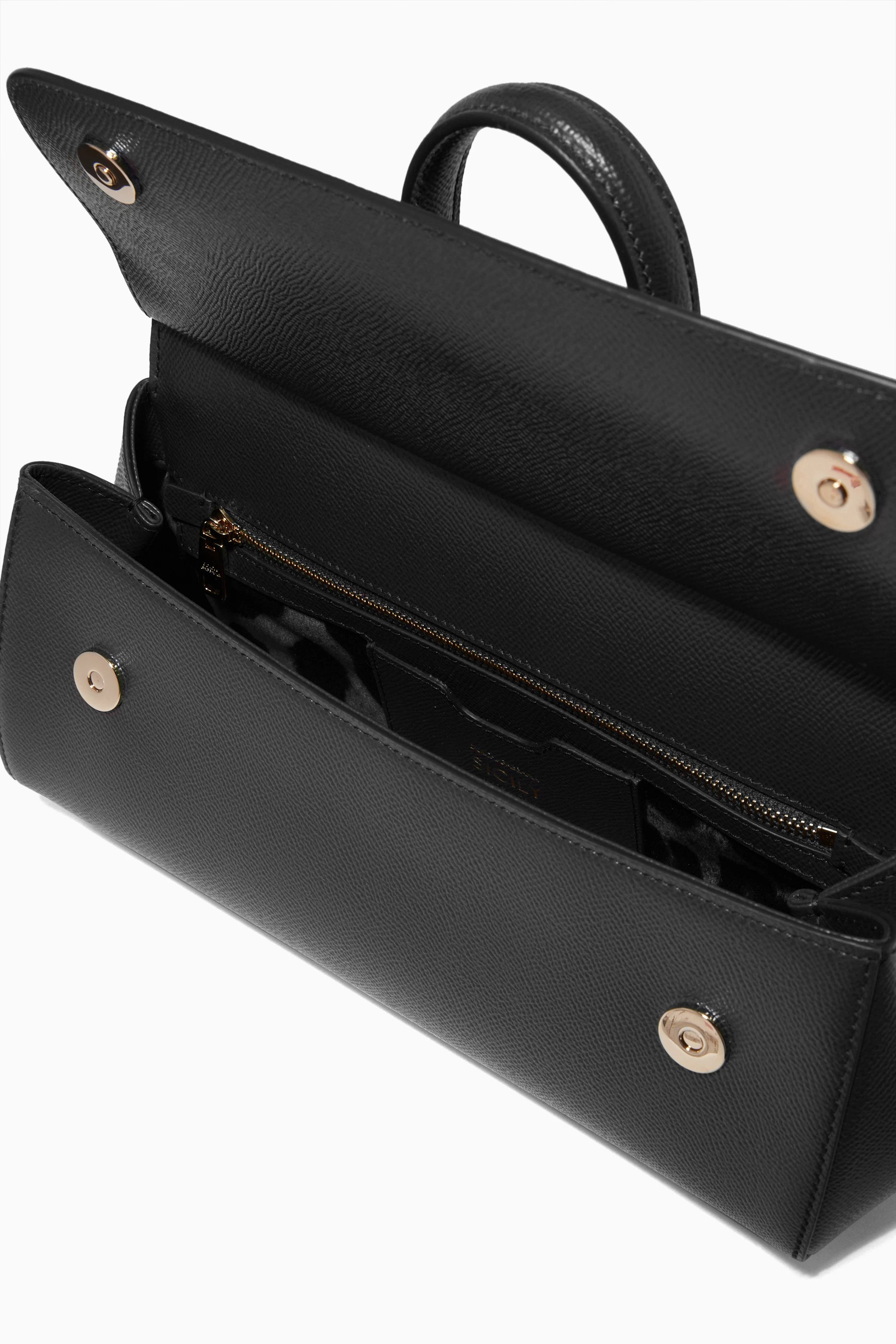 ★DOLCE & GABBANA BLACK PANAMA AND LEATHER TOP HANDLE バッグ Dolce & Gabbana Black Panama And Leather Top Handle Bag