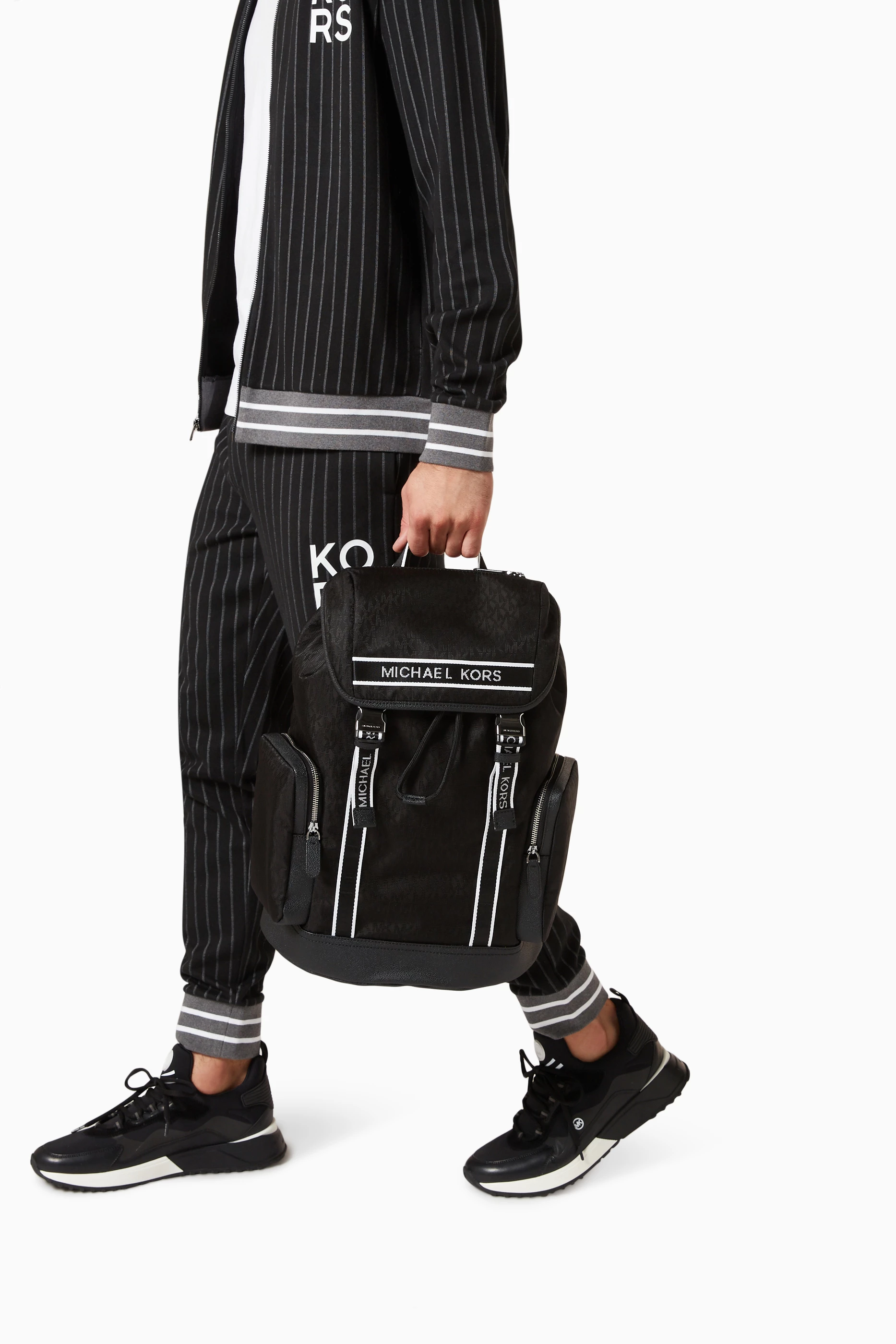 MICHAEL KORS Mens Kent Graphic Logo Backpack Bag in Black Utility Backpack Michael Kors Kent Bag Michael Kors Kent  main image 3