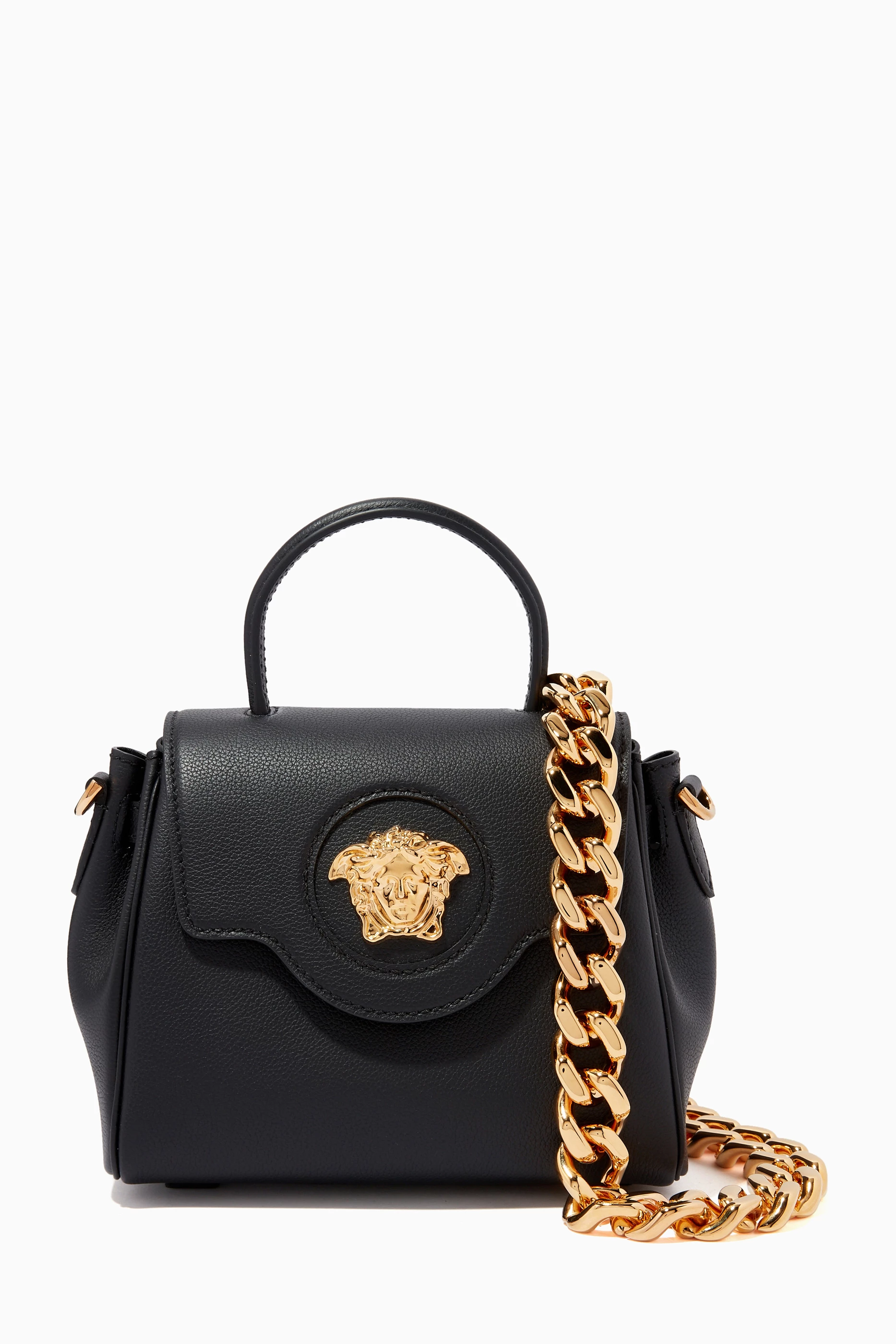 Buy Versace Black La Medusa Small Handbag in Leather for Women Online Ounass Kuwait