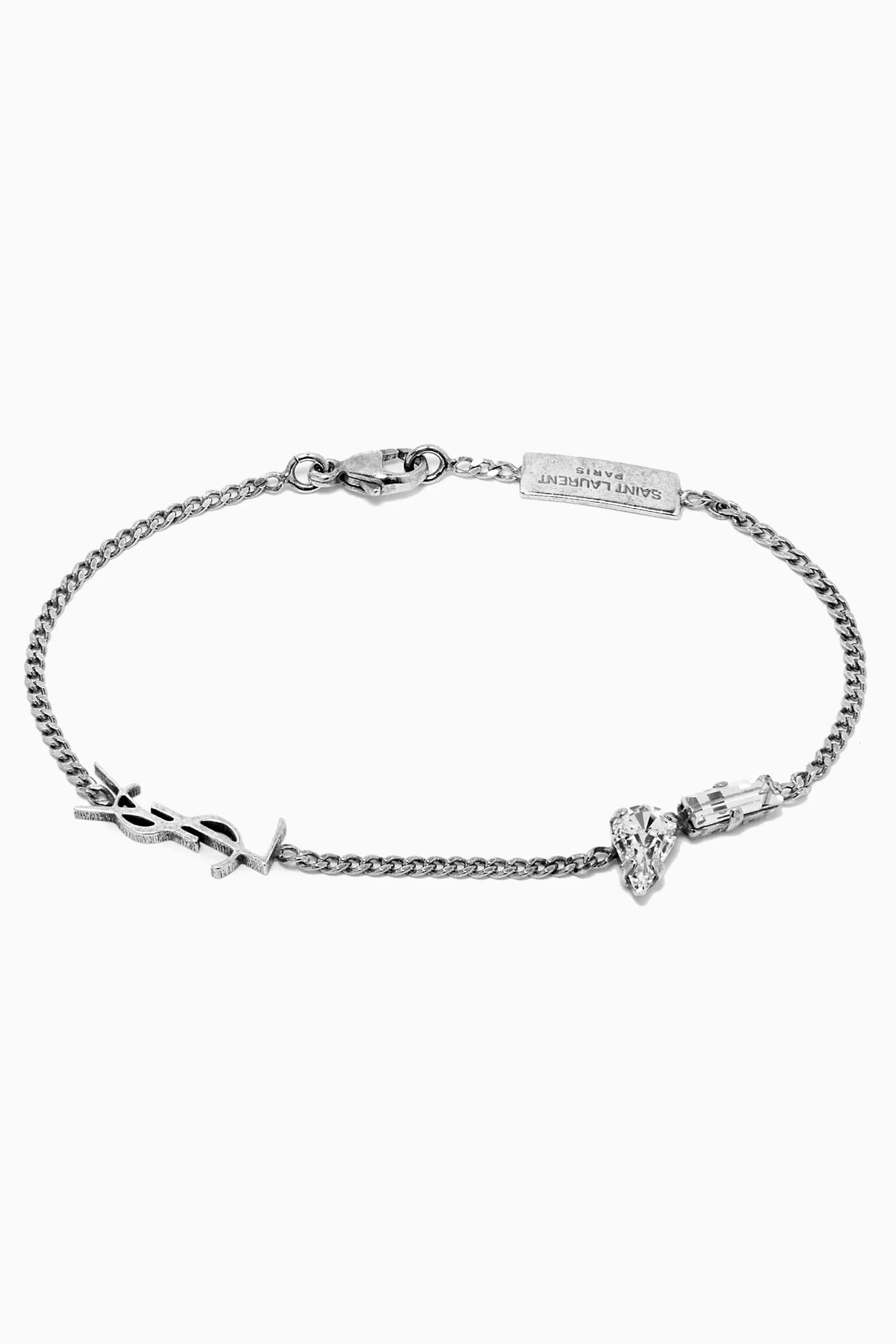 Buy SAINT LAURENT Silver Opyum Charm Bracelet in Metal