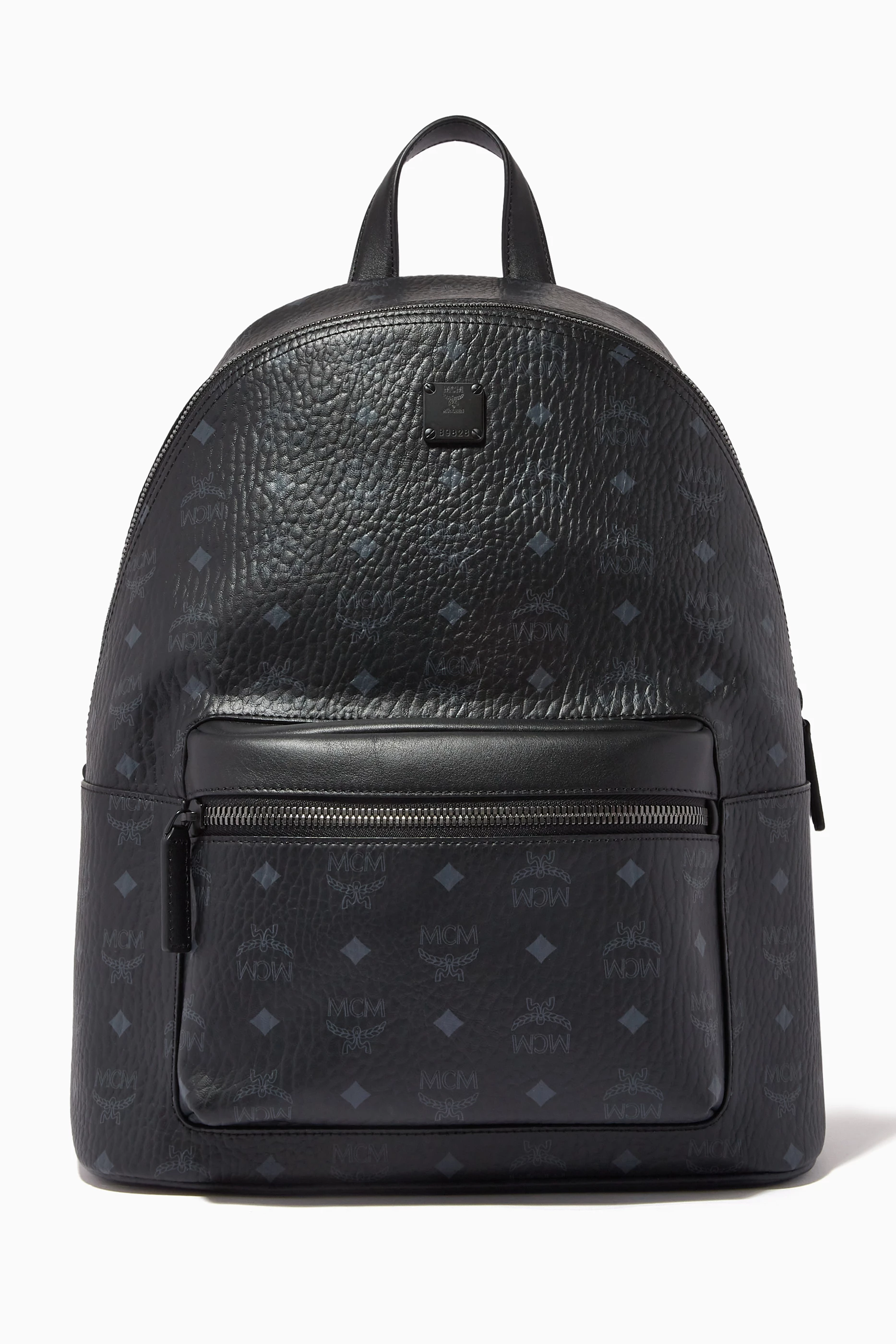 Buy MCM Black Medium Stark Backpack in Visetos Canvas for Men