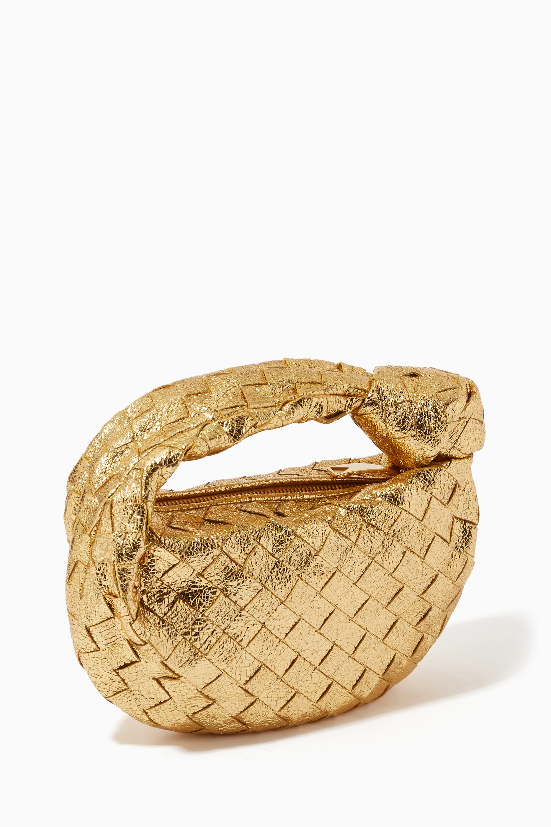 Buy Bottega Veneta Gold Jodie Mini Bag in Craque Metallic