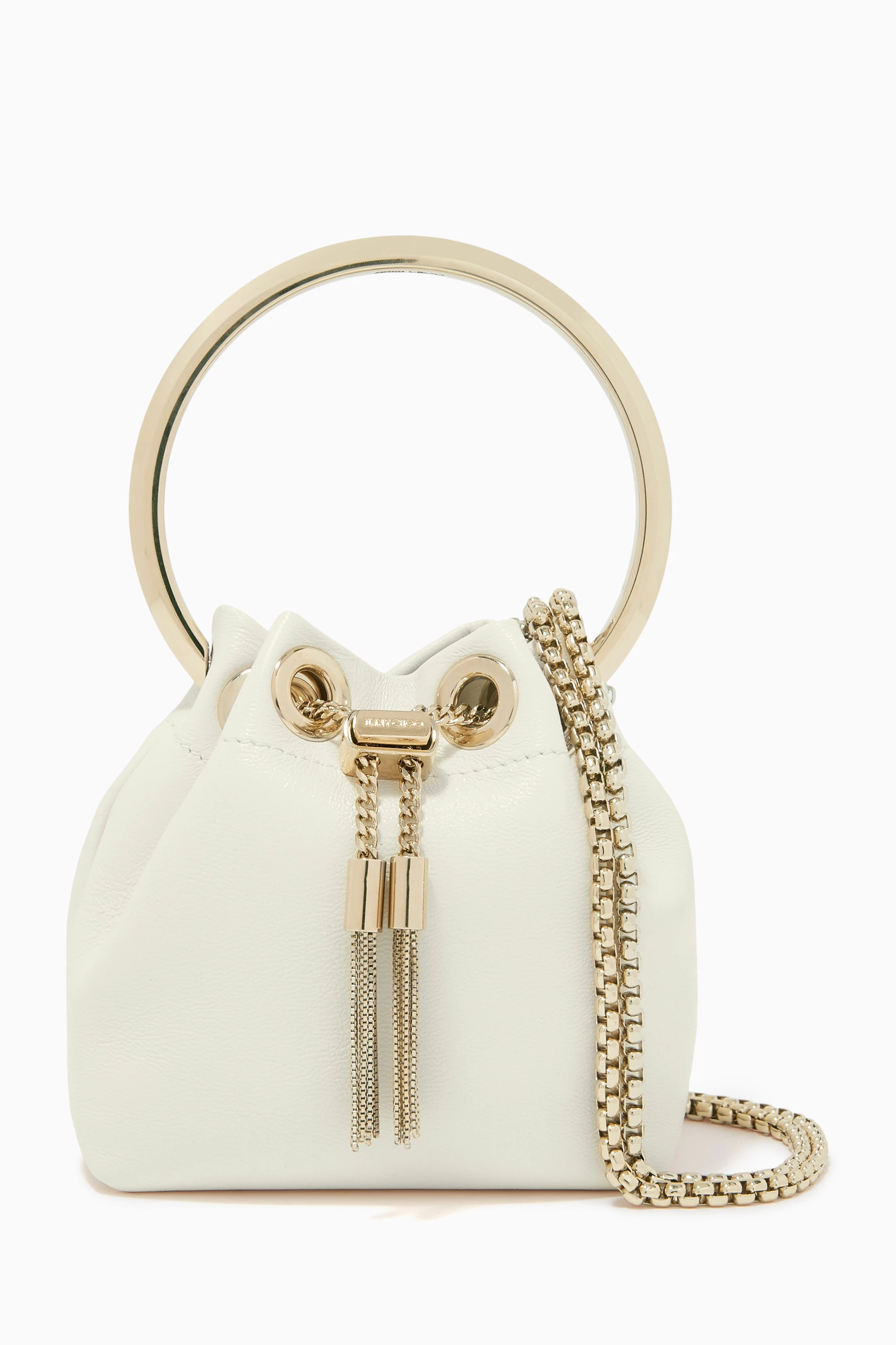 Buy Jimmy Choo Neutral Micro Bon Bon Mini Bag in Smooth Nappa for