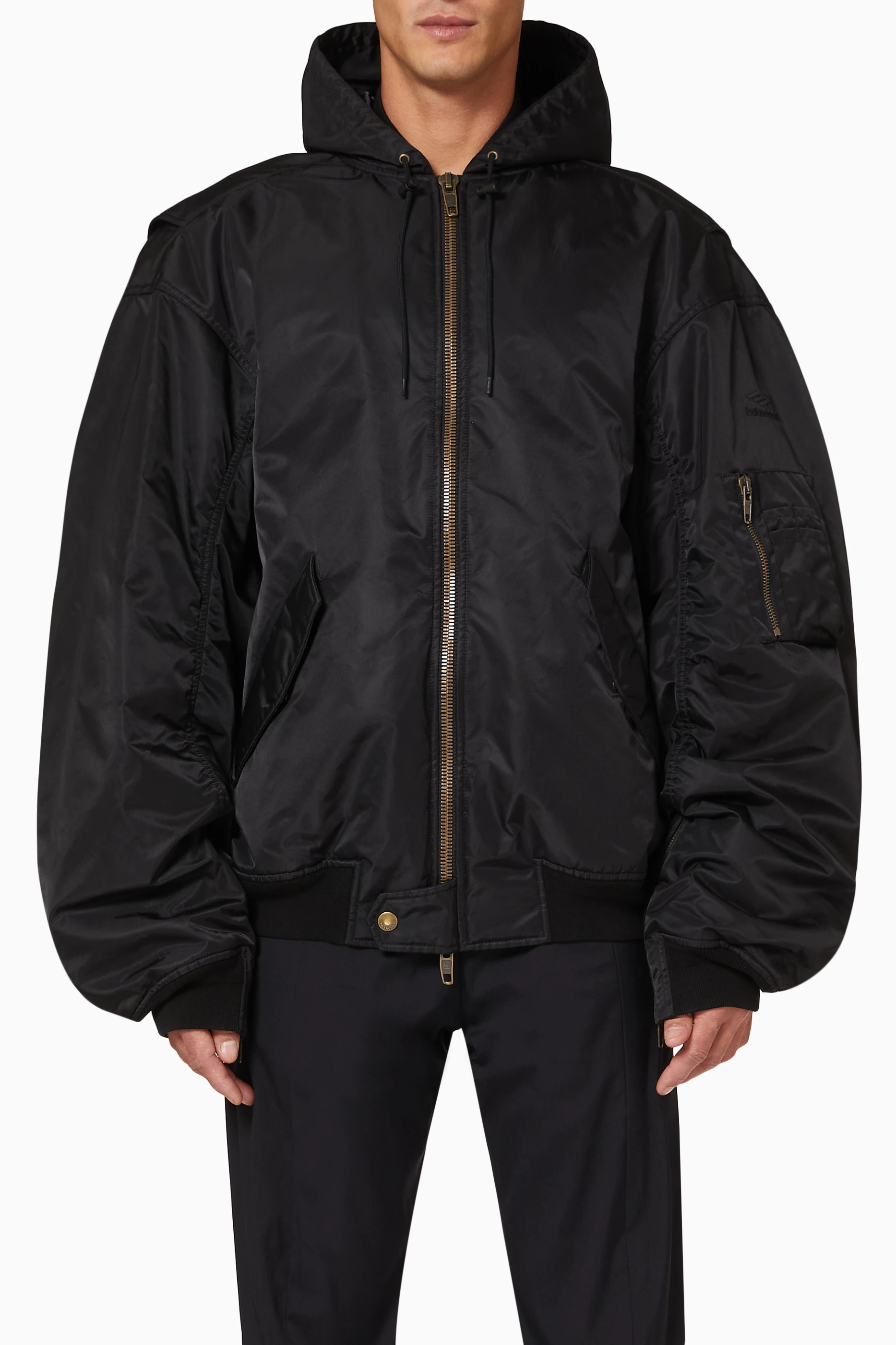 Buy Balenciaga Black 3B Sports Icon Light Bomber in Nylon