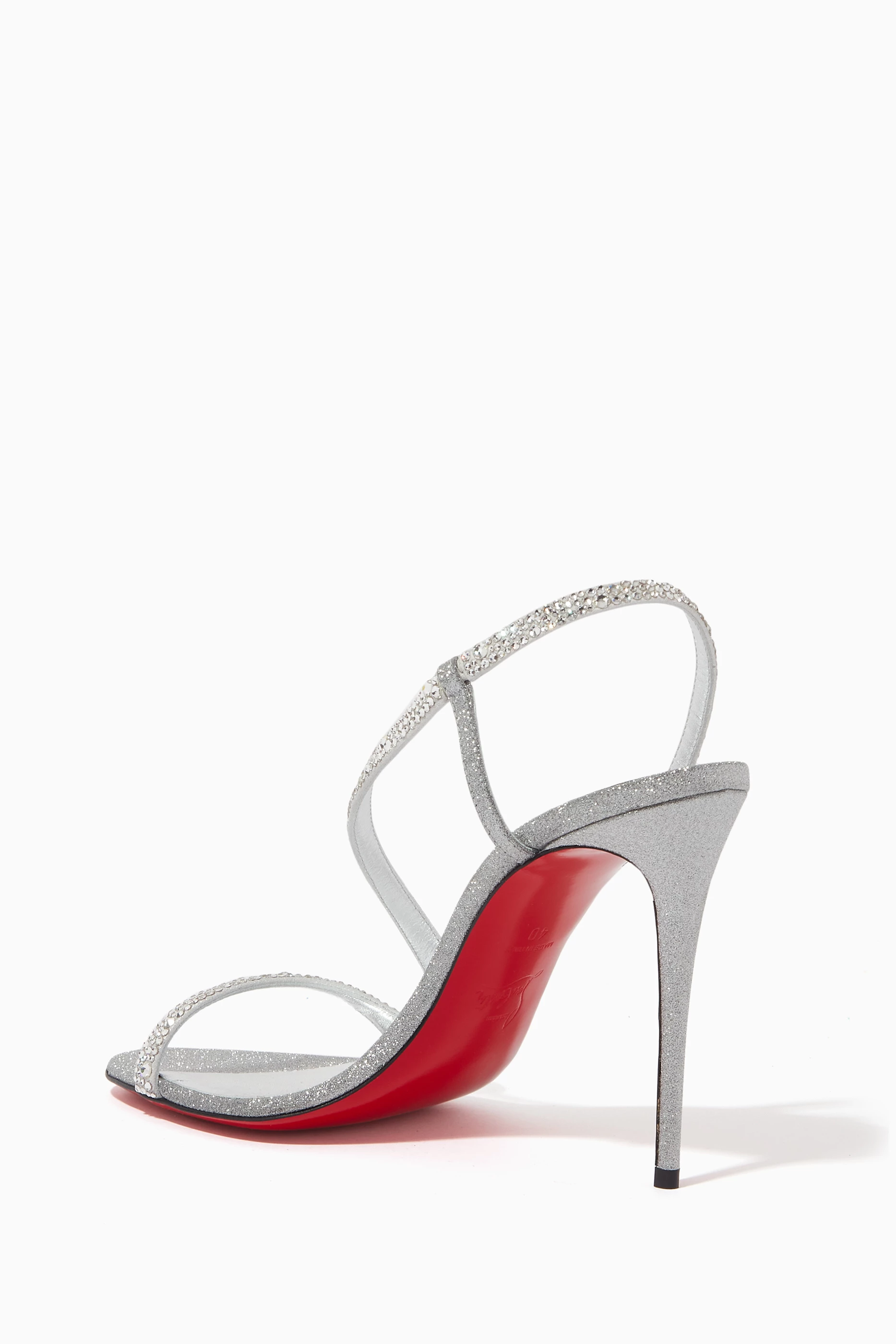 Louboutin silver sandals hotsell