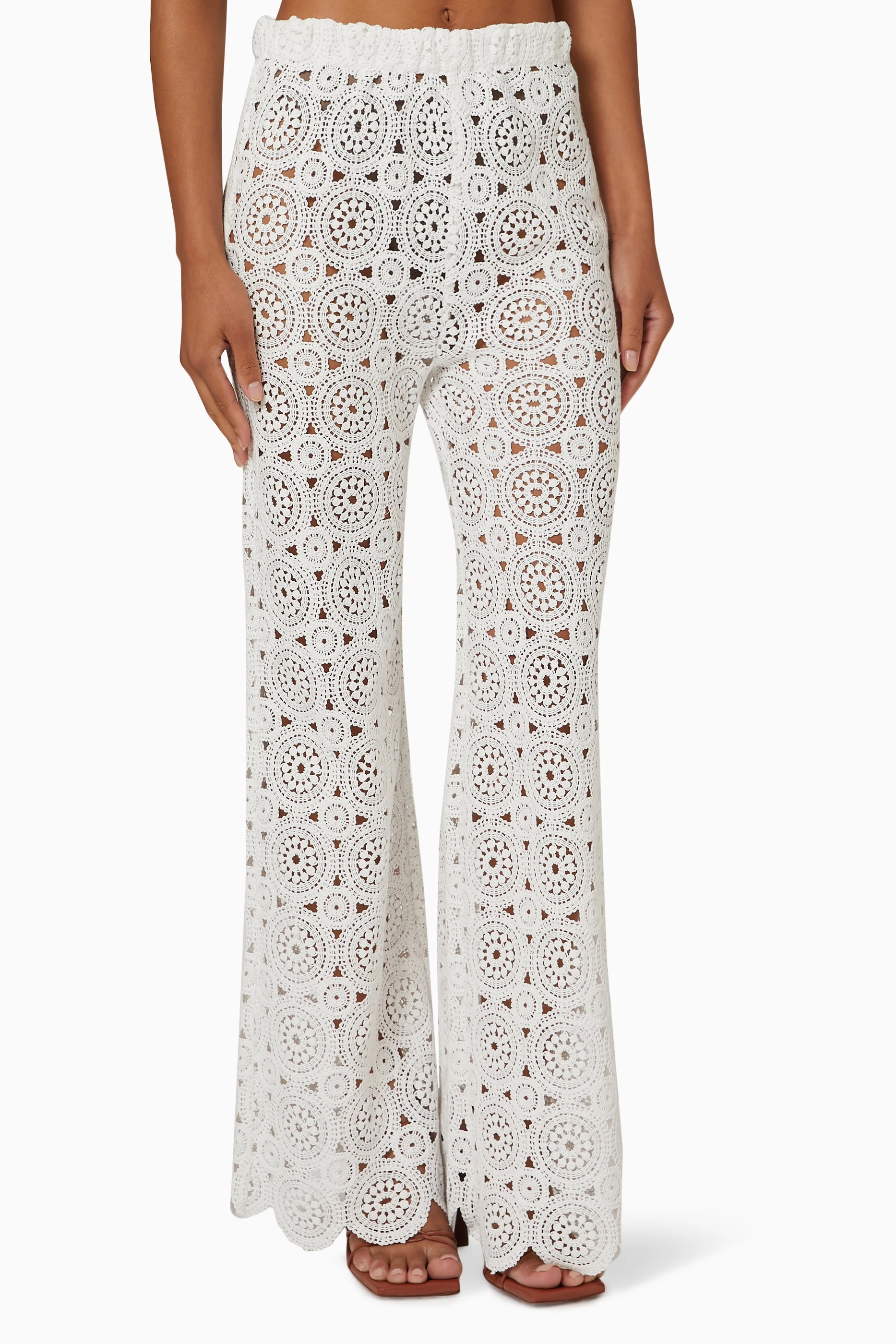 Buy Rotate Birger Christensen White Nola Flared Crochet