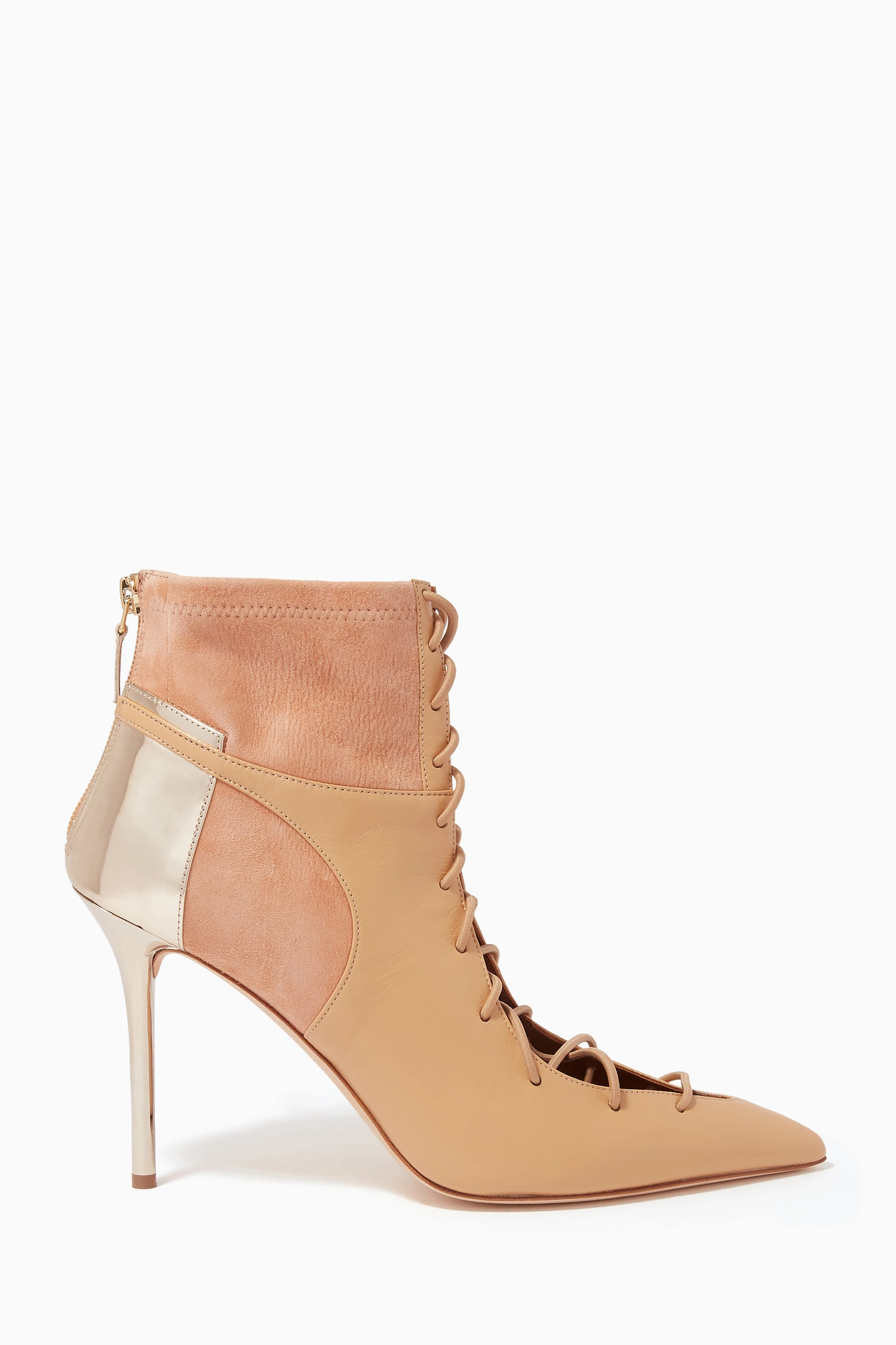 Buy Malone Souliers Neutral Montana 100 Lace up Boots in Mixed Leather for Women Online Ounass Kuwait