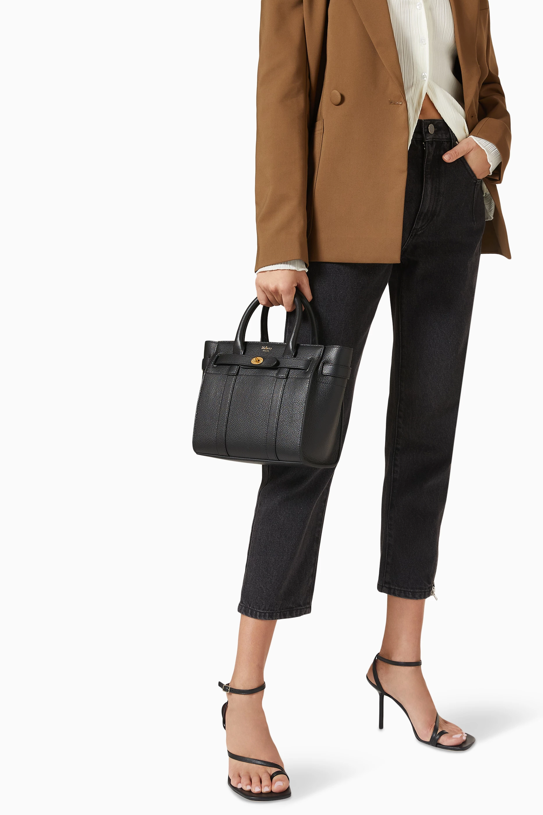 Buy Mulberry Black Mini Zip Bayswater Bag in Small Classic Grain Leather for Women Online Ounass Kuwait