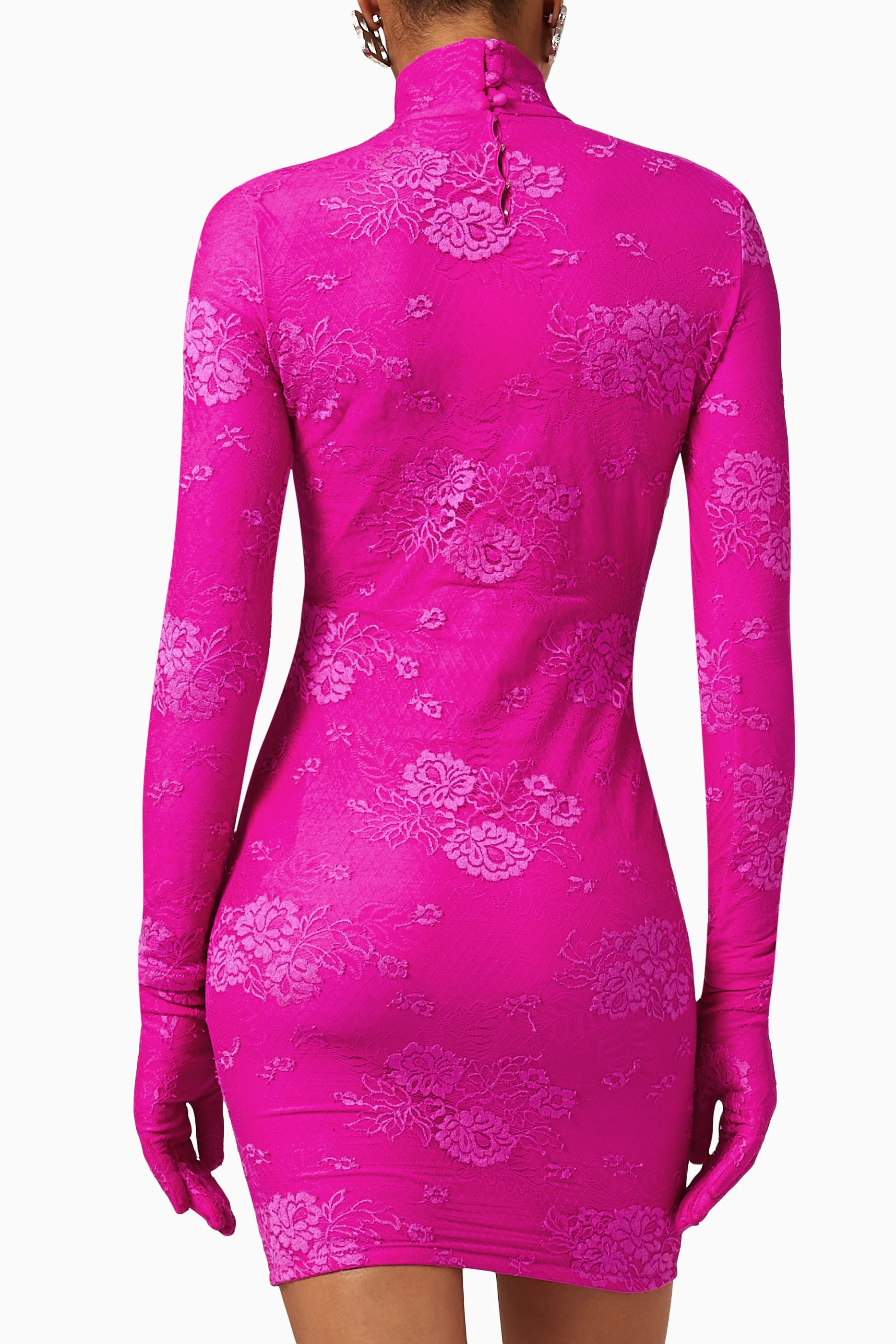 【送料&関税込】Balenciaga Minidress Balenciaga Logo Ribbed-knit Minidress in Pink | Lyst