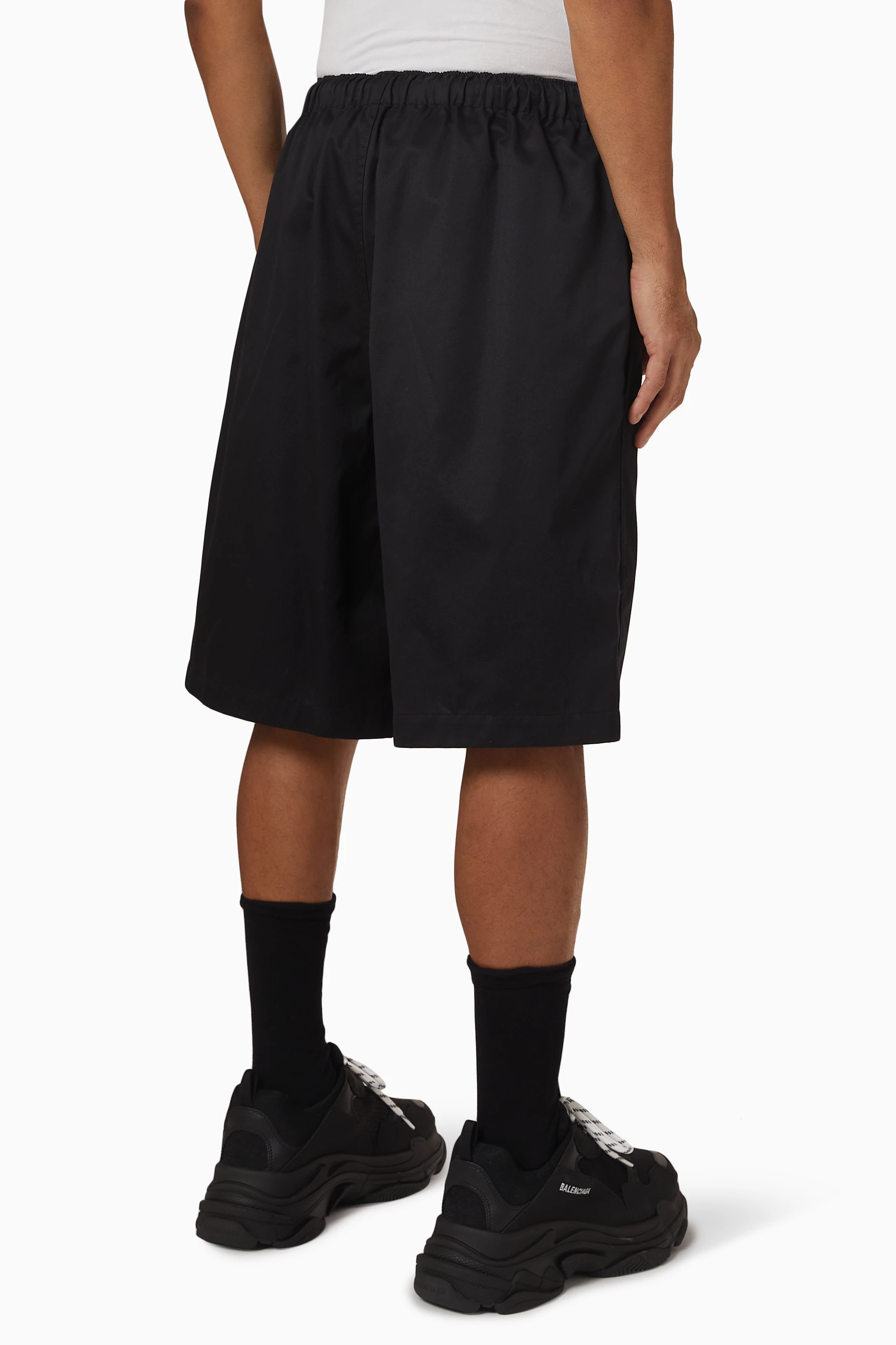 パンツ BALENCIAGA baggy shorts black size small Buy Balenciaga Black Baggy Shorts in Papery Cotton Twill for Men