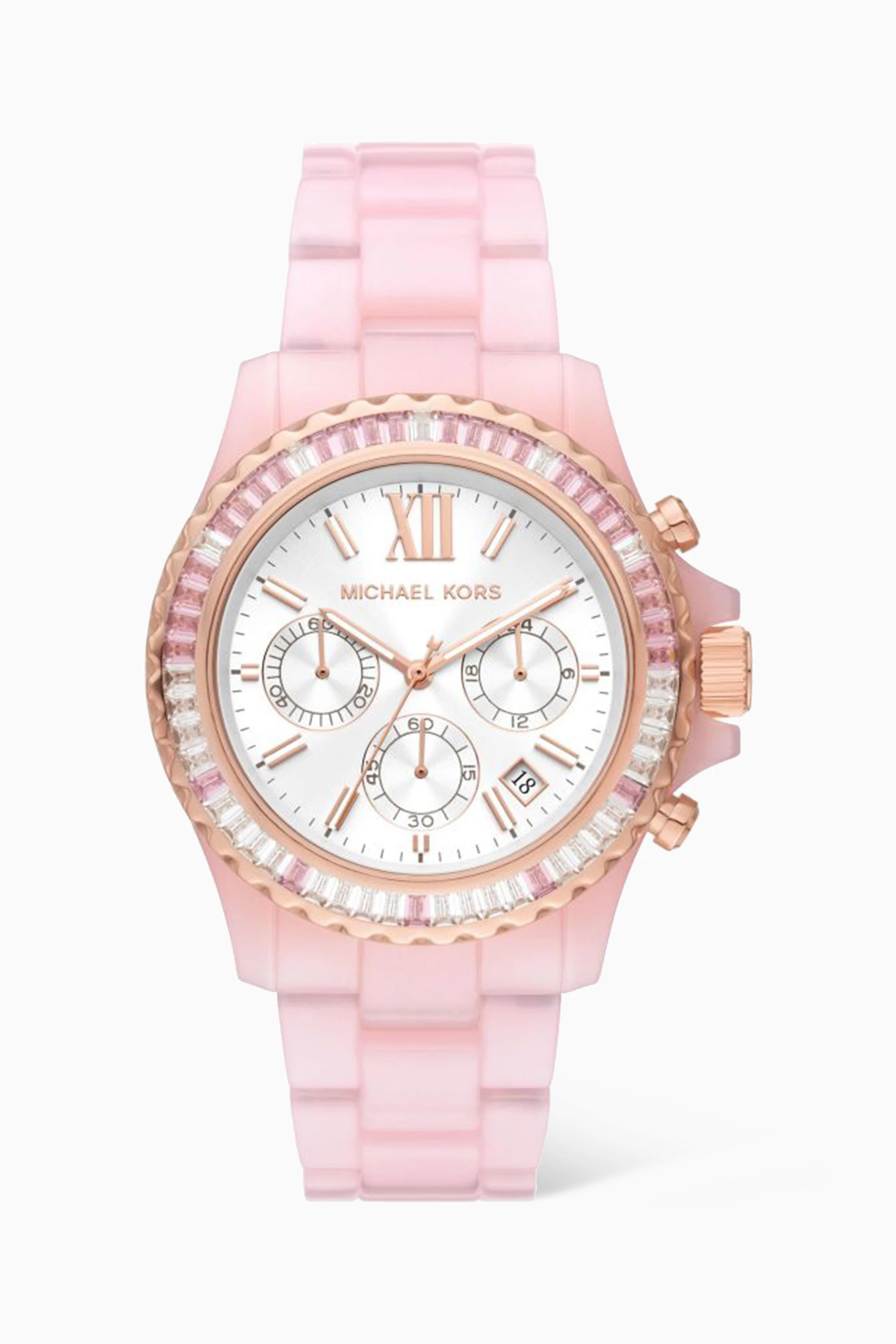 Michael kors pink ceramic watch discount