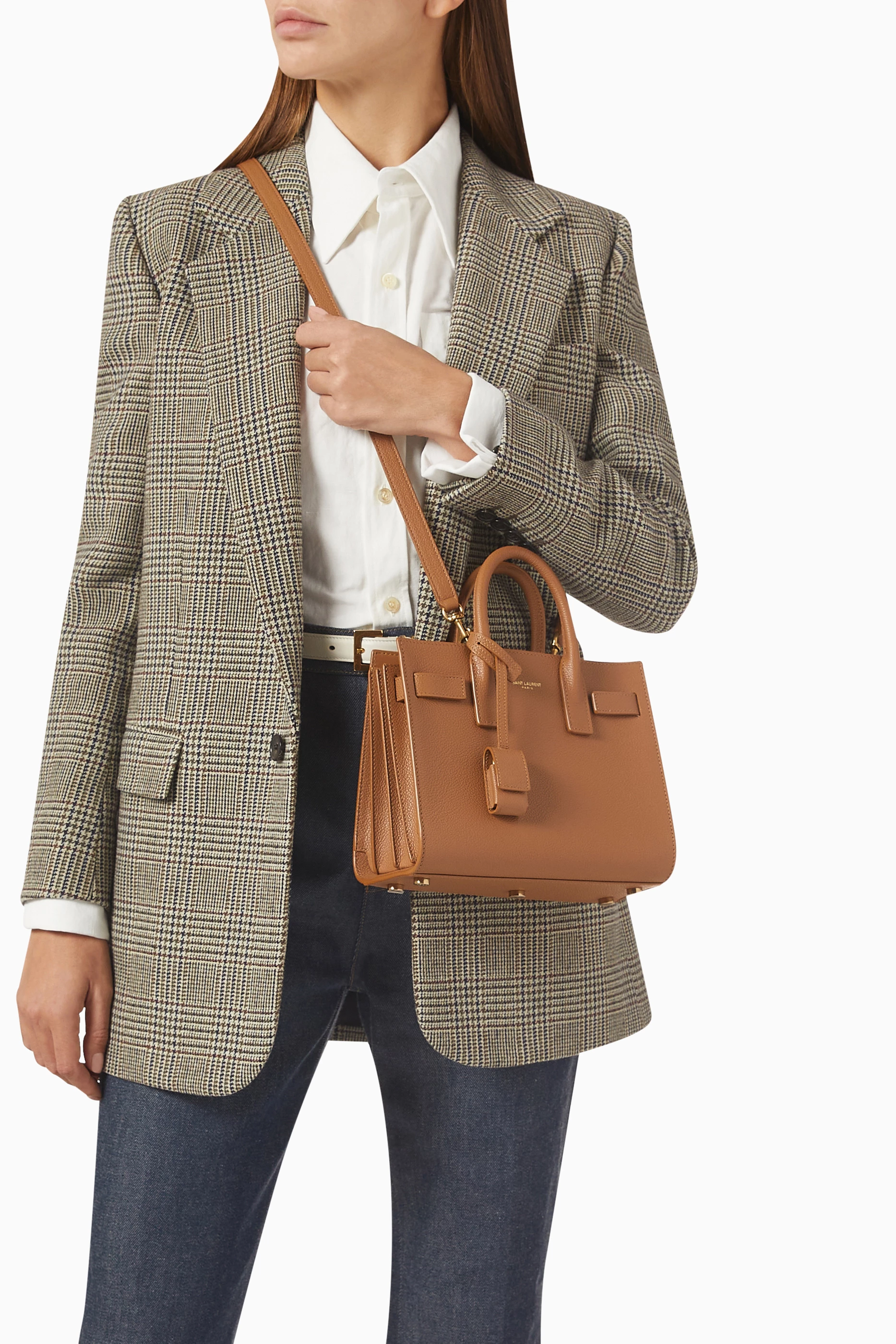Buy SAINT LAURENT Brown Sac de Jour Nano Bag in Grained Leather for Women Online Ounass Kuwait