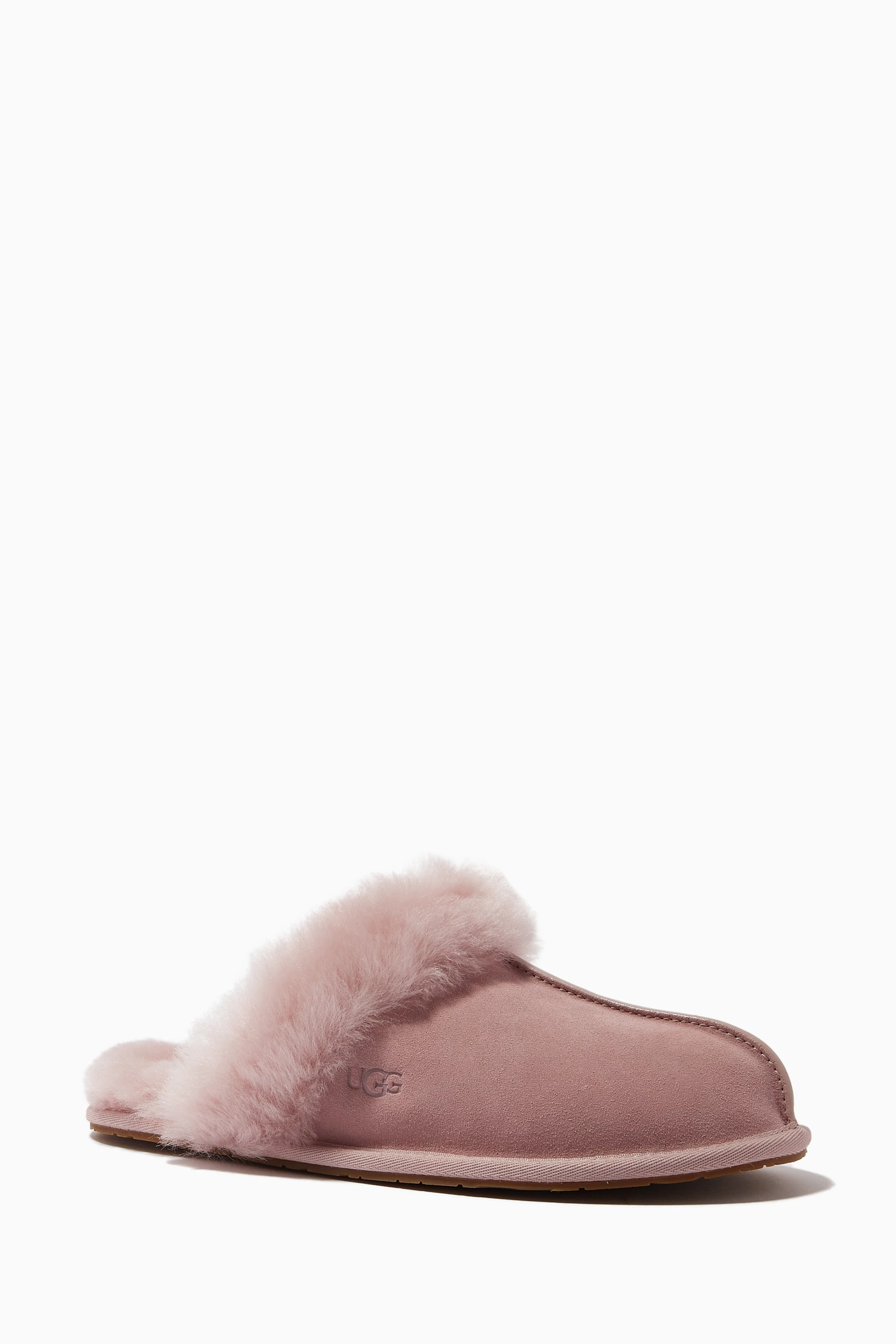 Buy UGG Pink Scuffette II Slipper in Suede Sheepskin Fur for Women Online Ounass Kuwait