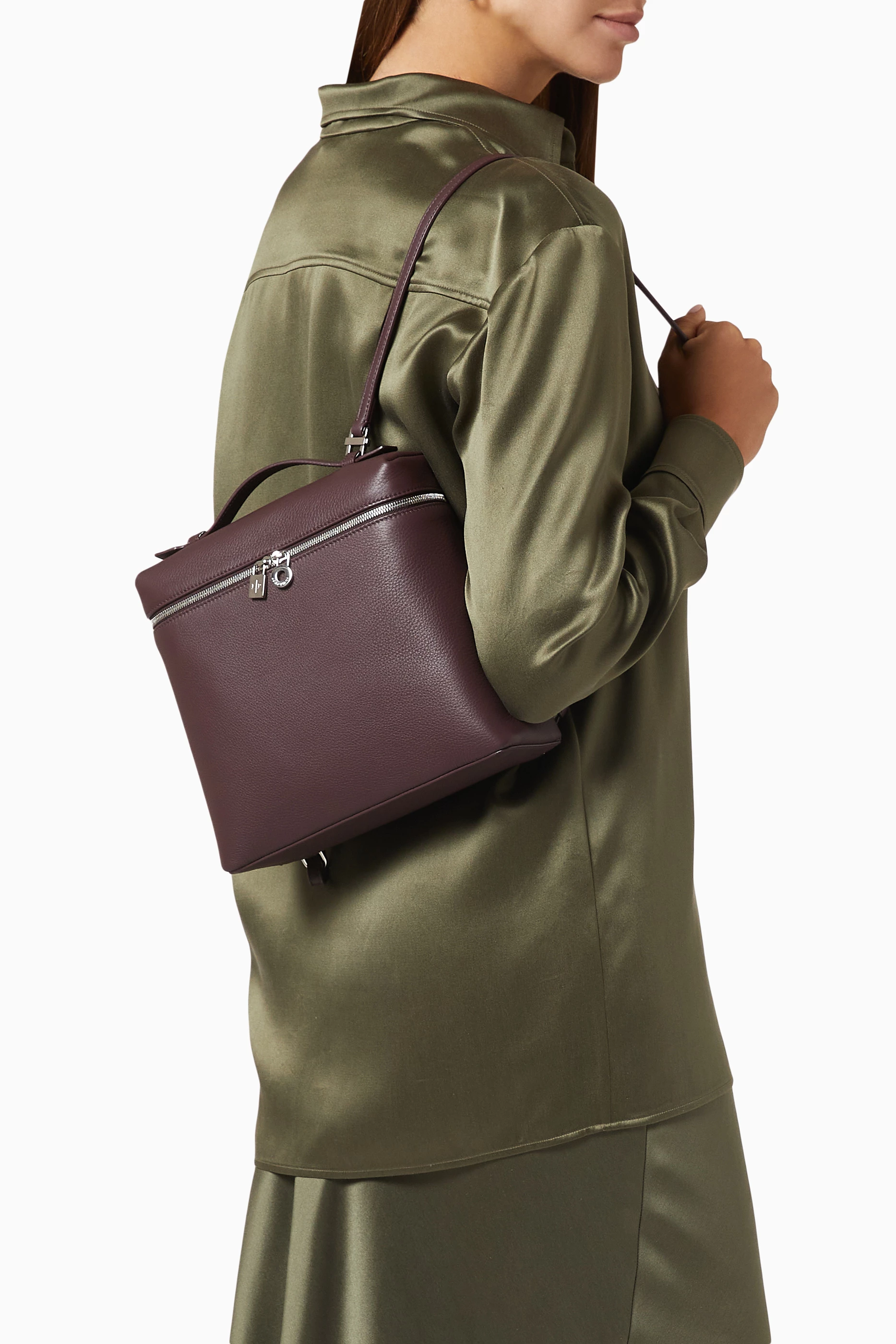 Buy Loro Piana Purple Extra Pocket L23.5 Backpack in Calfskin Leather for Women Online Ounass Kuwait