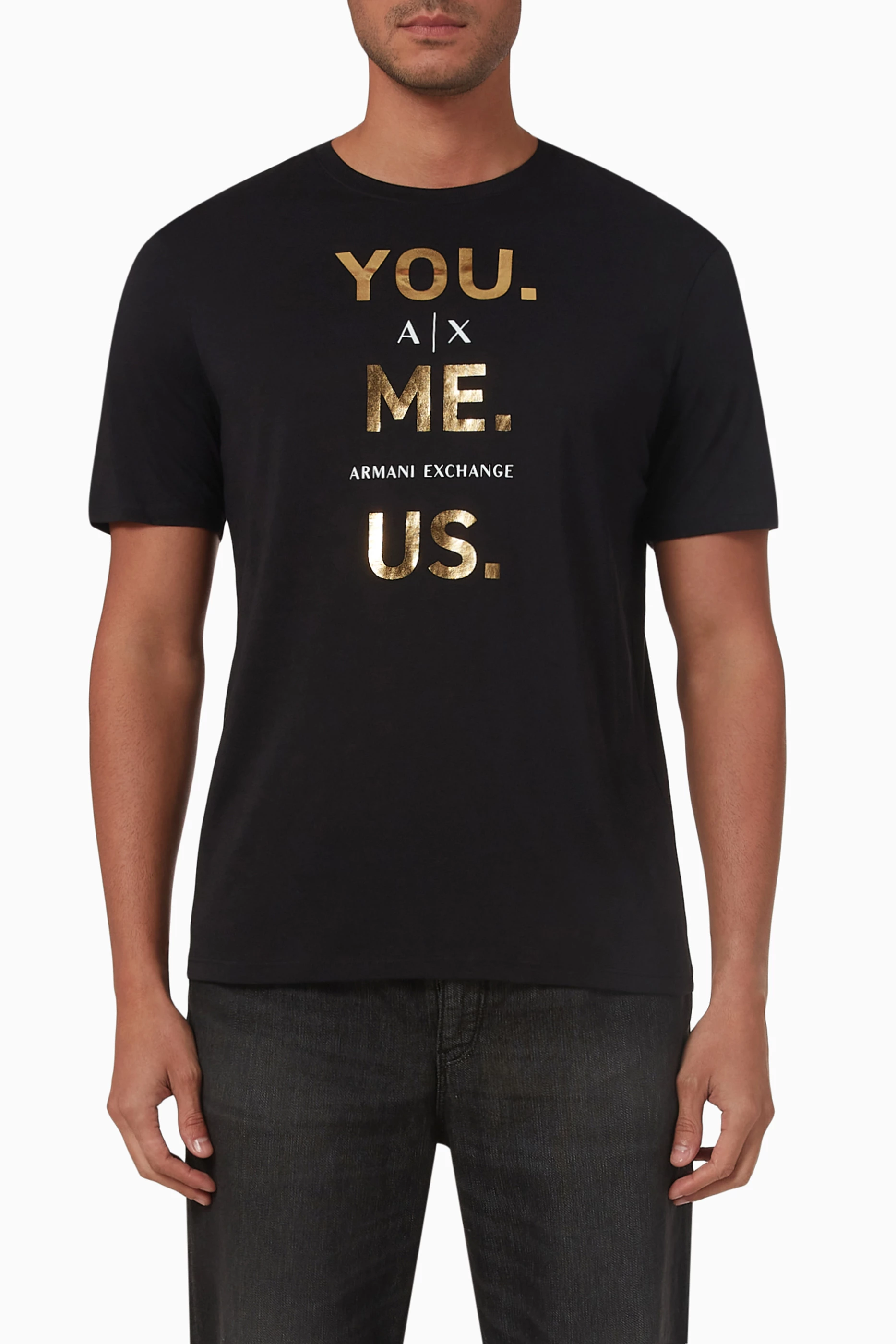 Buy Armani Exchange Black T-shirt in Cotton for Men