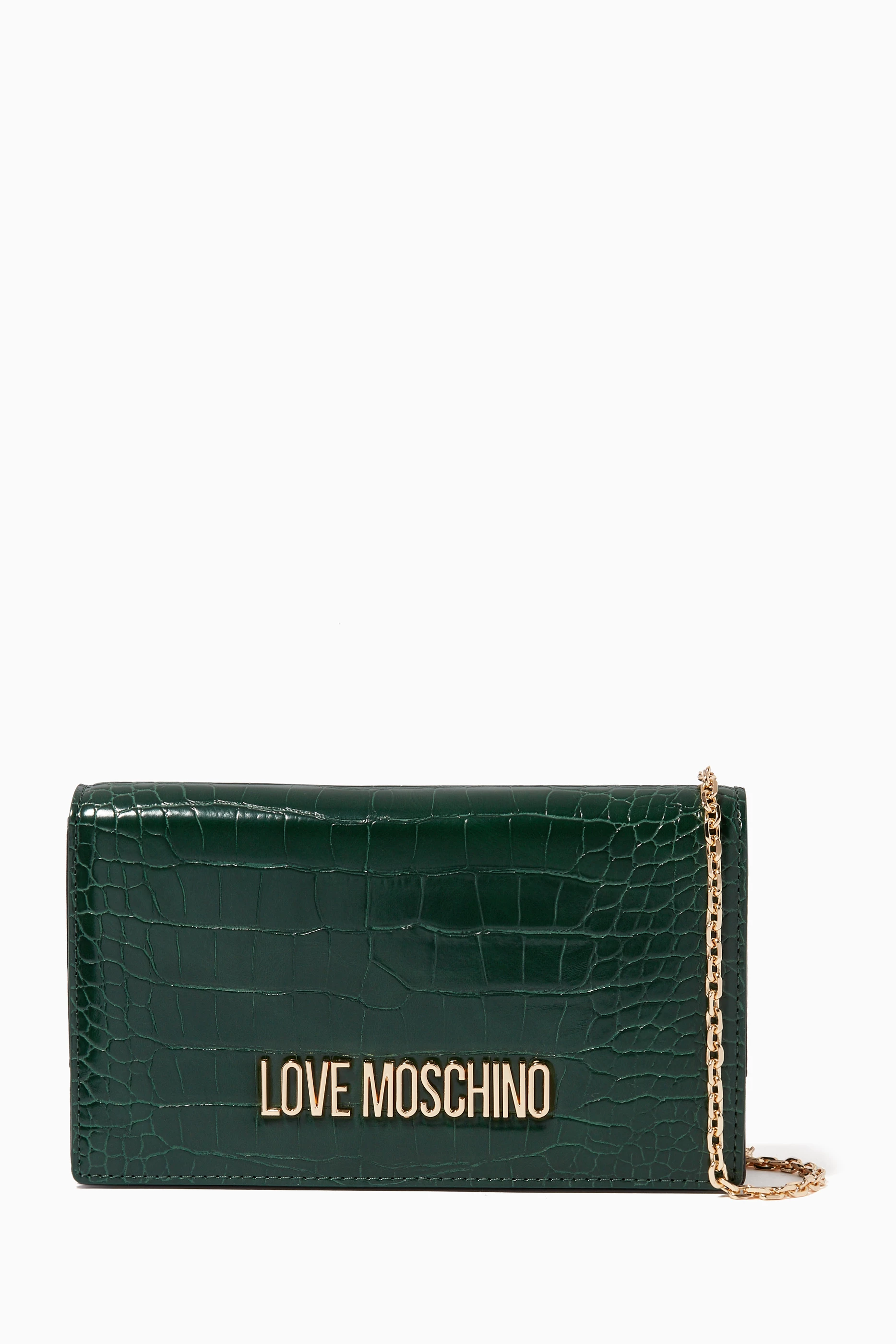 Moschino green velvet bag sale
