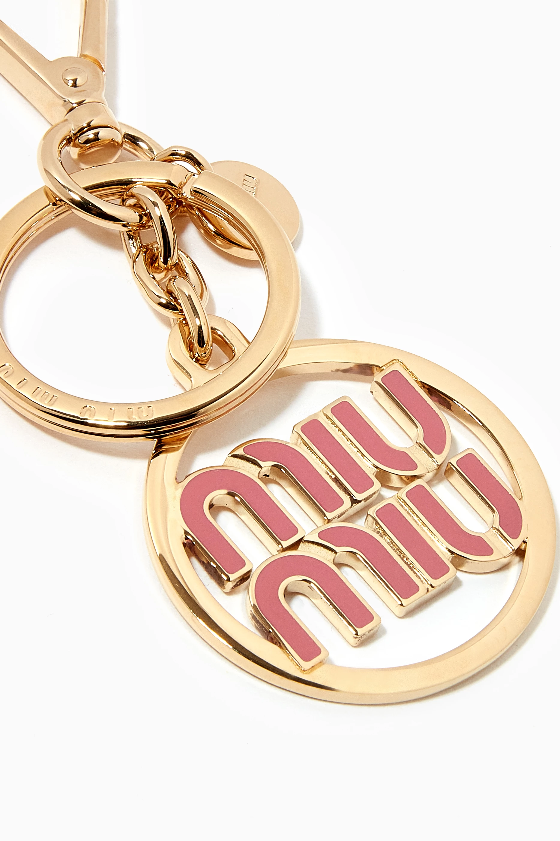 Buy Miu Miu Pink Logo Key Ring in Metal for Women Online | Ounass