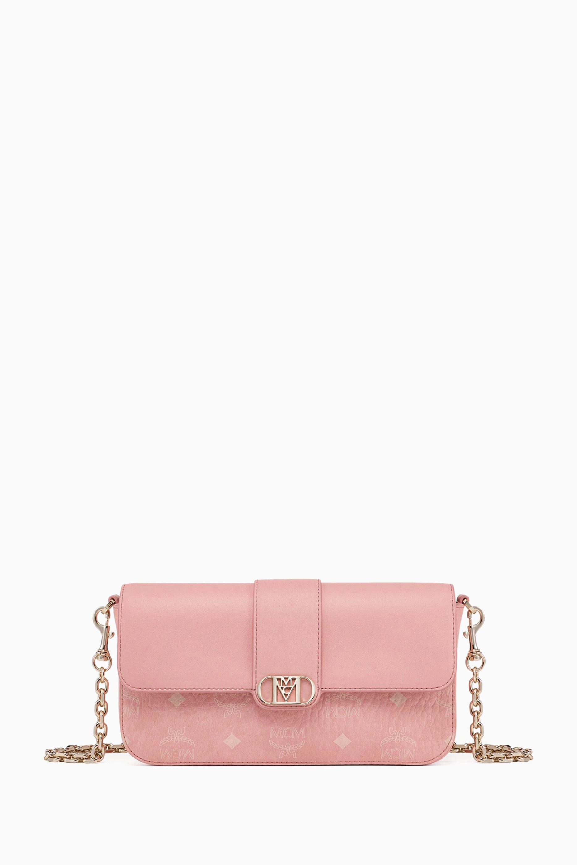MCM Mode Travia 2way ミニ チェーンショルダーバッグ ピンク MCM Mode Travia Pink Leather Crossbody Shoulder Bag Compact Design