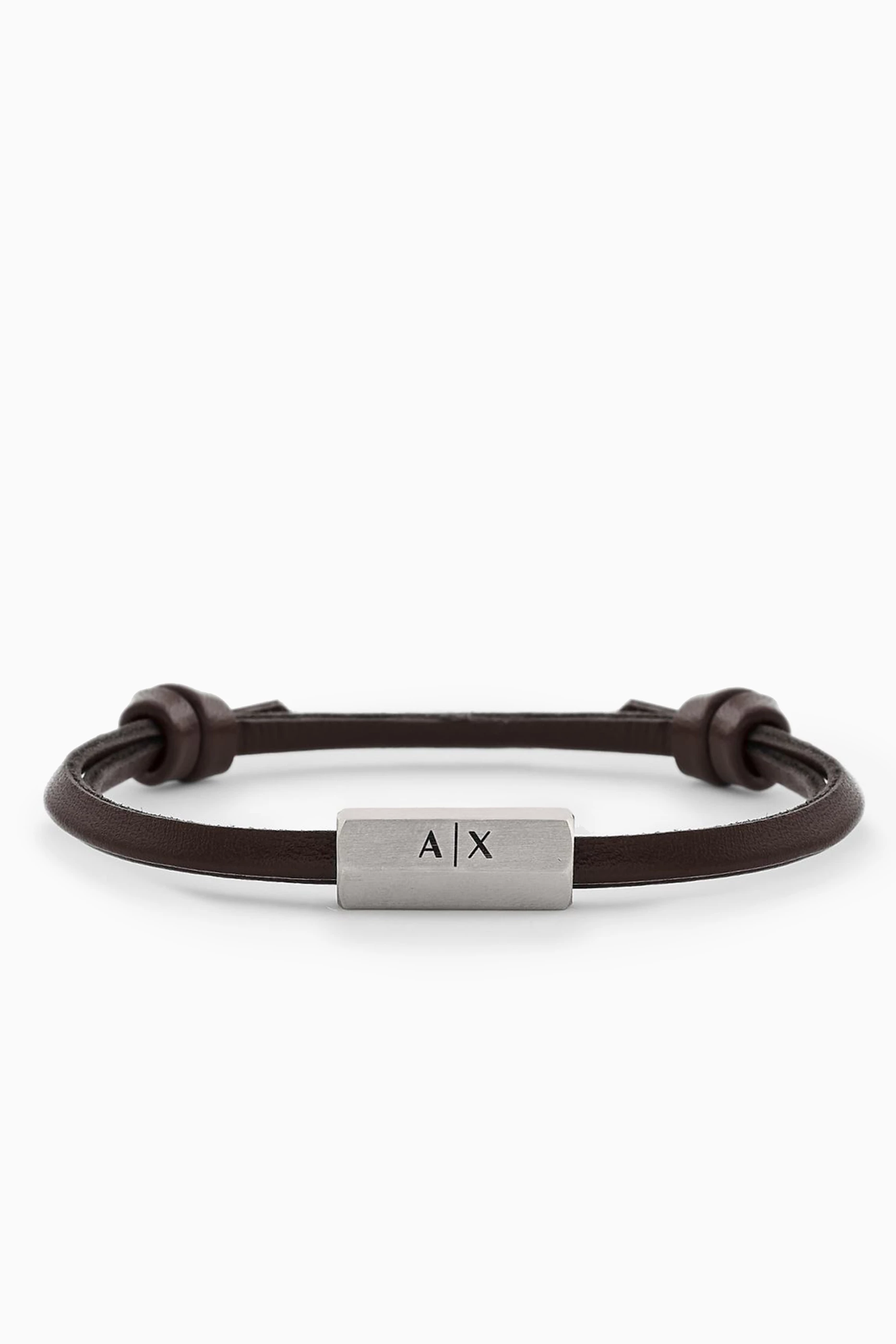 Armani exchange leather bracelet cheap