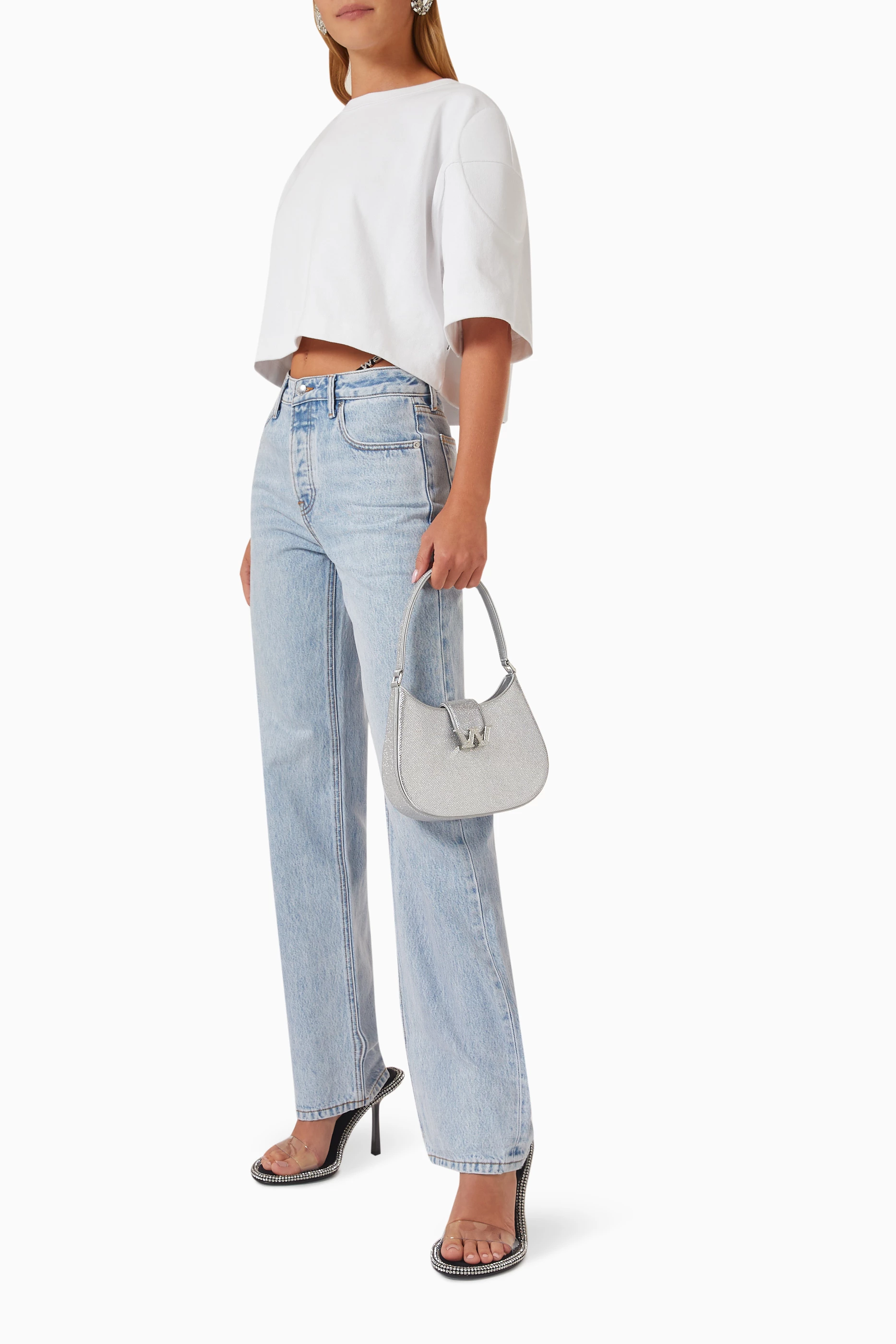 ALEXANDER WANG W Legacy Rhinestone Hobo Bag Size ONE SIZE
