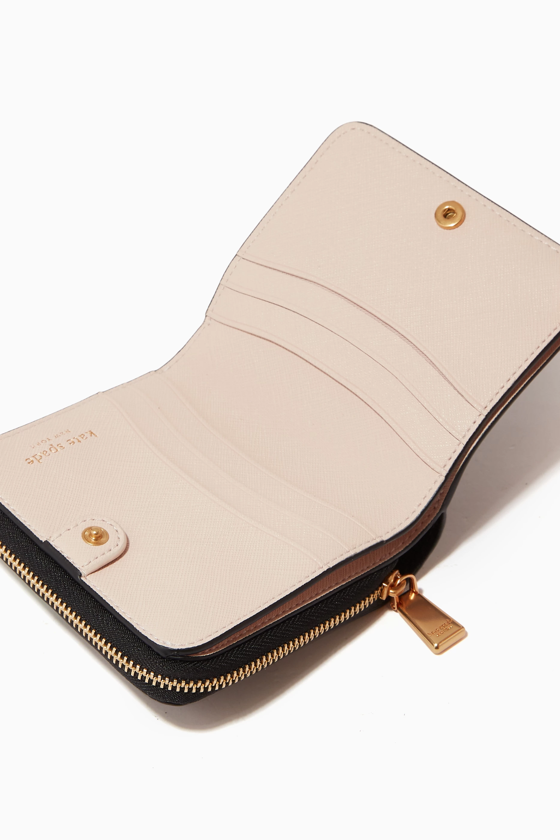 Buy Kate Spade New York Black Small Compact Wallet in Leather for