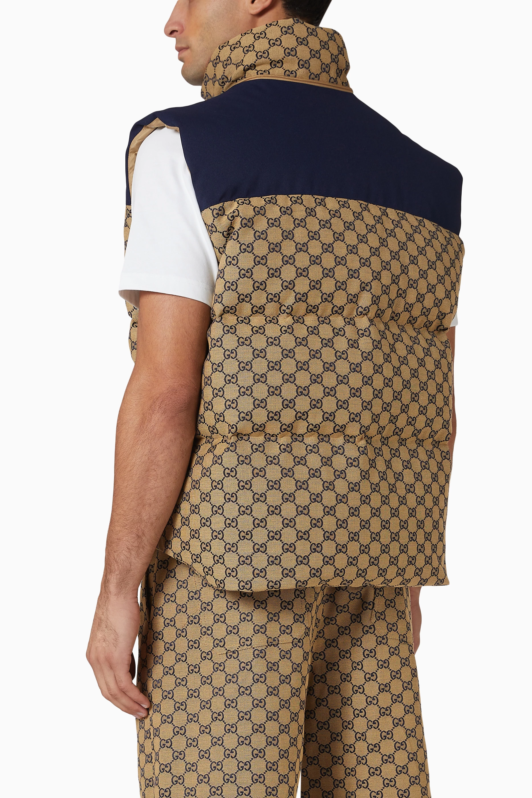 Buy Gucci Multicolour Monogram Padded Vest in Cotton blend for Men Online Ounass Kuwait
