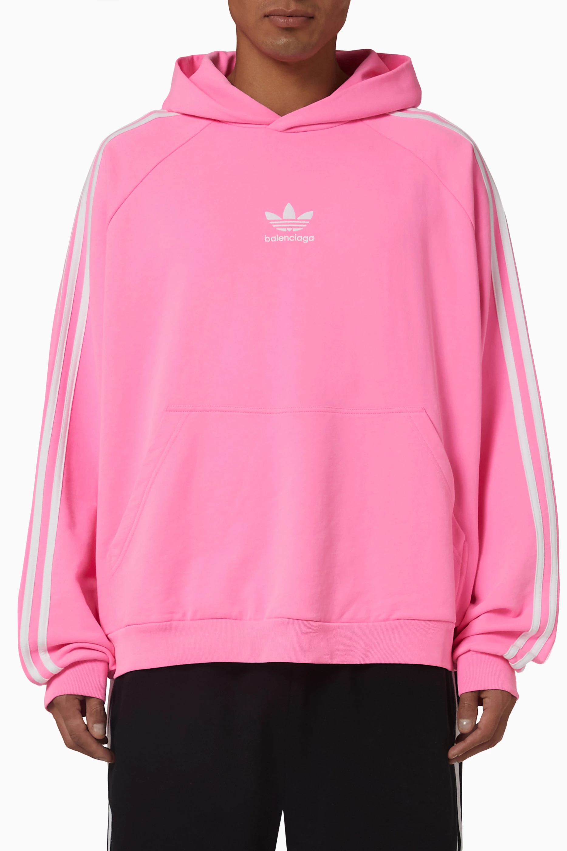 Buy Balenciaga Pink x Adidas Oversized hoodie in Fleece for