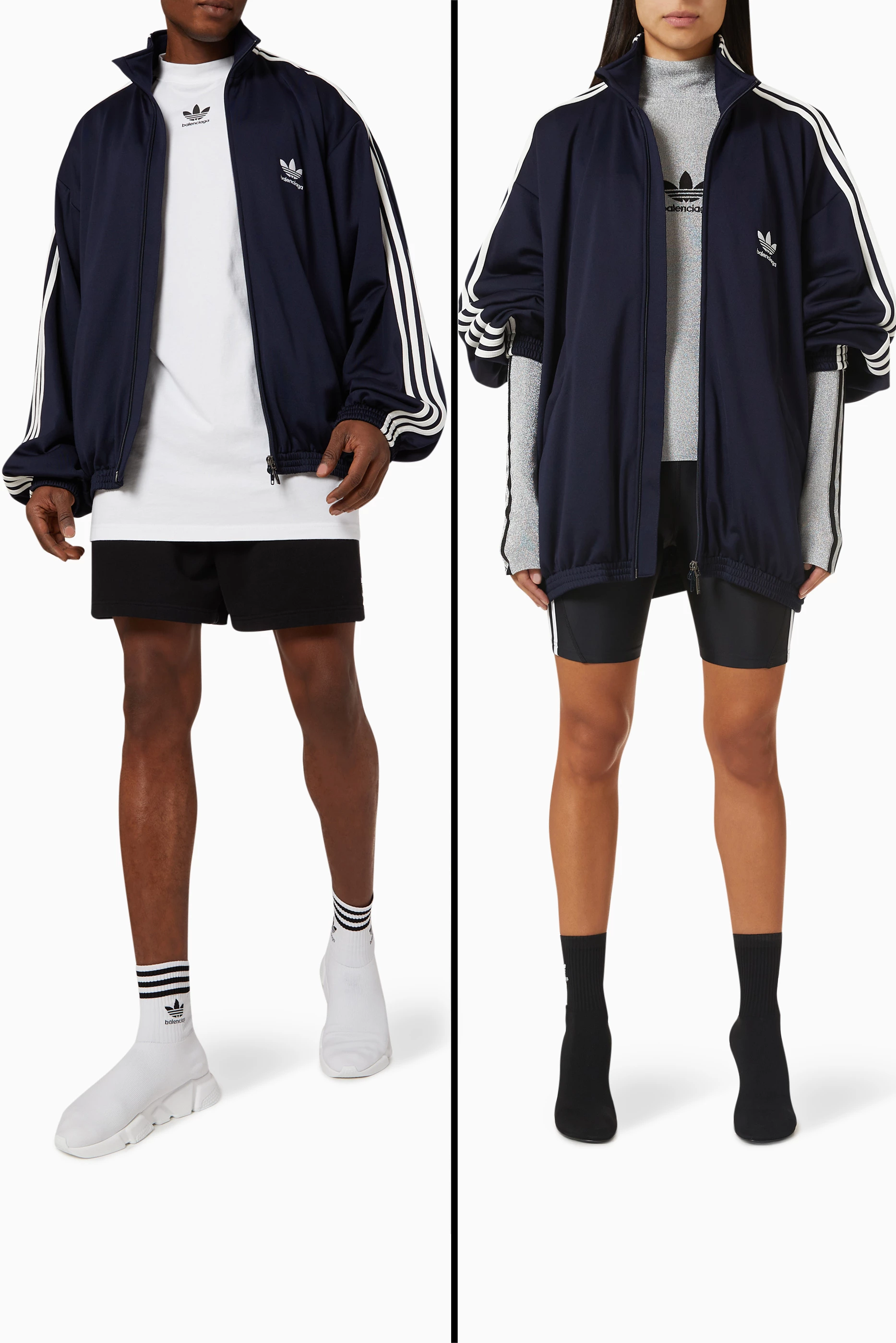 Buy Balenciaga Blue x Adidas Tracksuit Jacket in Cotton Terry