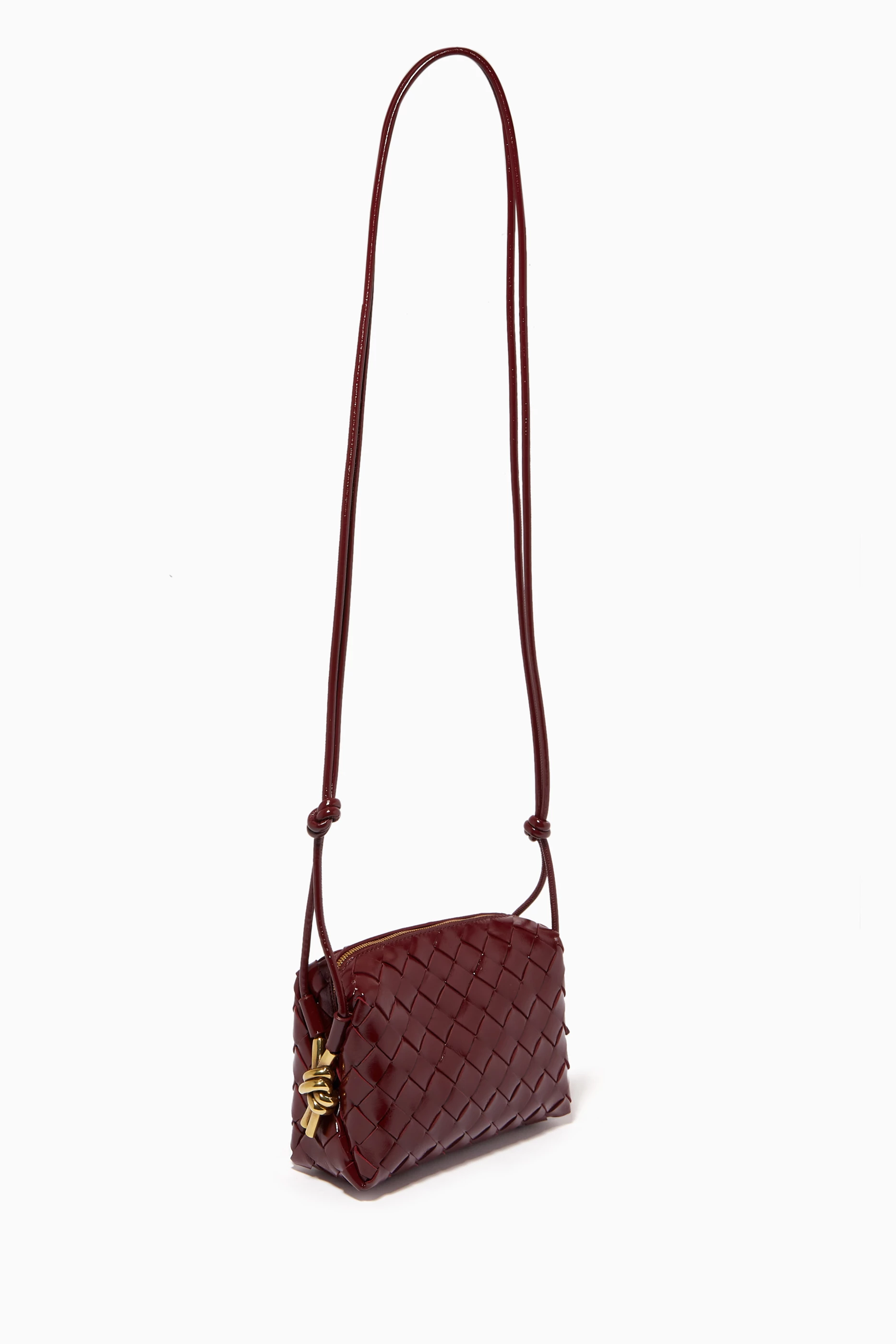 Buy Bottega Veneta Burgundy Mini Loop Crossbody Bag in