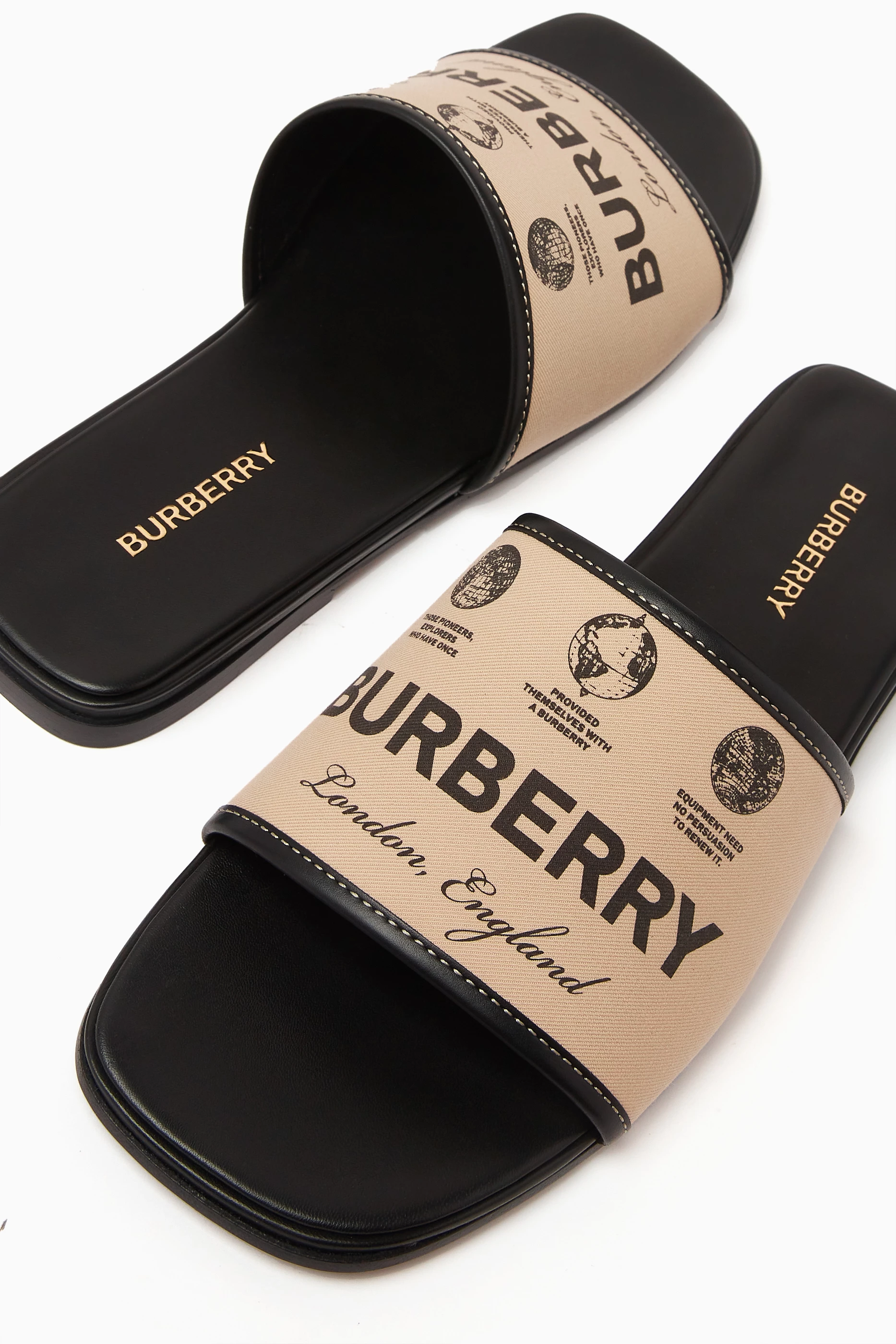 Buy Burberry Neutral Label Print Carolyn Sandals in
