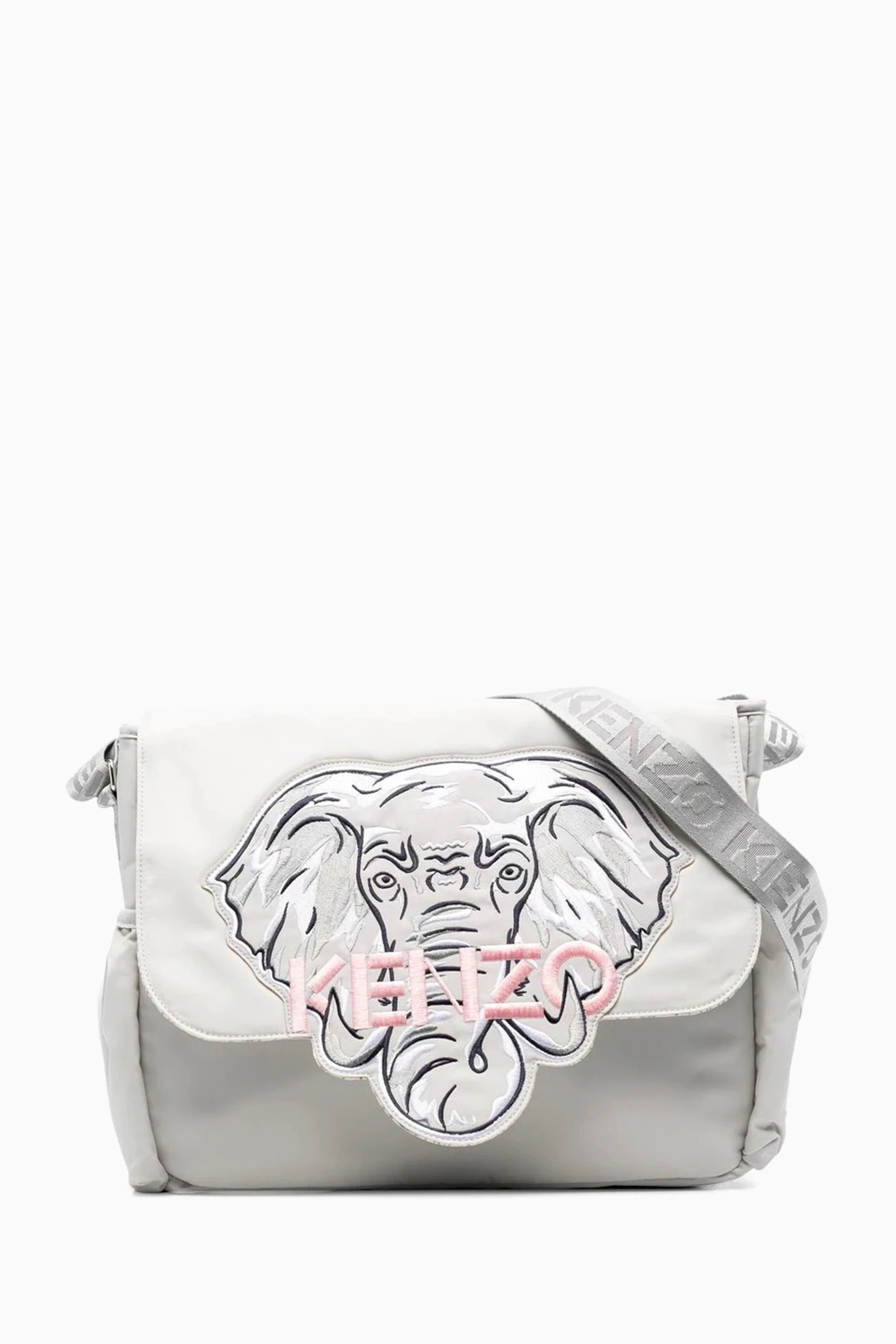 Buy KENZO KIDS Grey Elephant Logo Print Diaper Bag in Technical Fabric for Baby Girls Online Ounass Kuwait