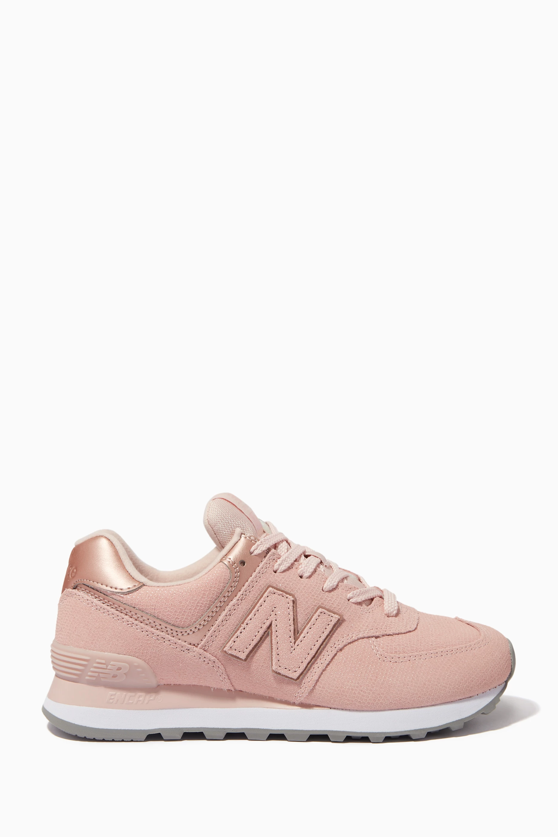 Buy New Balance Pink 574 Low-top Sneakers in Suede Mesh for