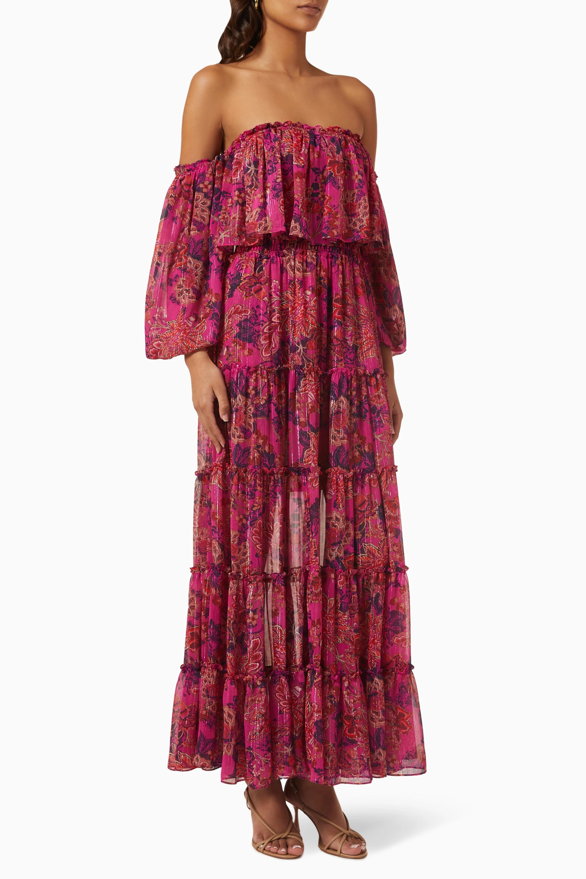 Forever unique floral bardot maxi dress clearance