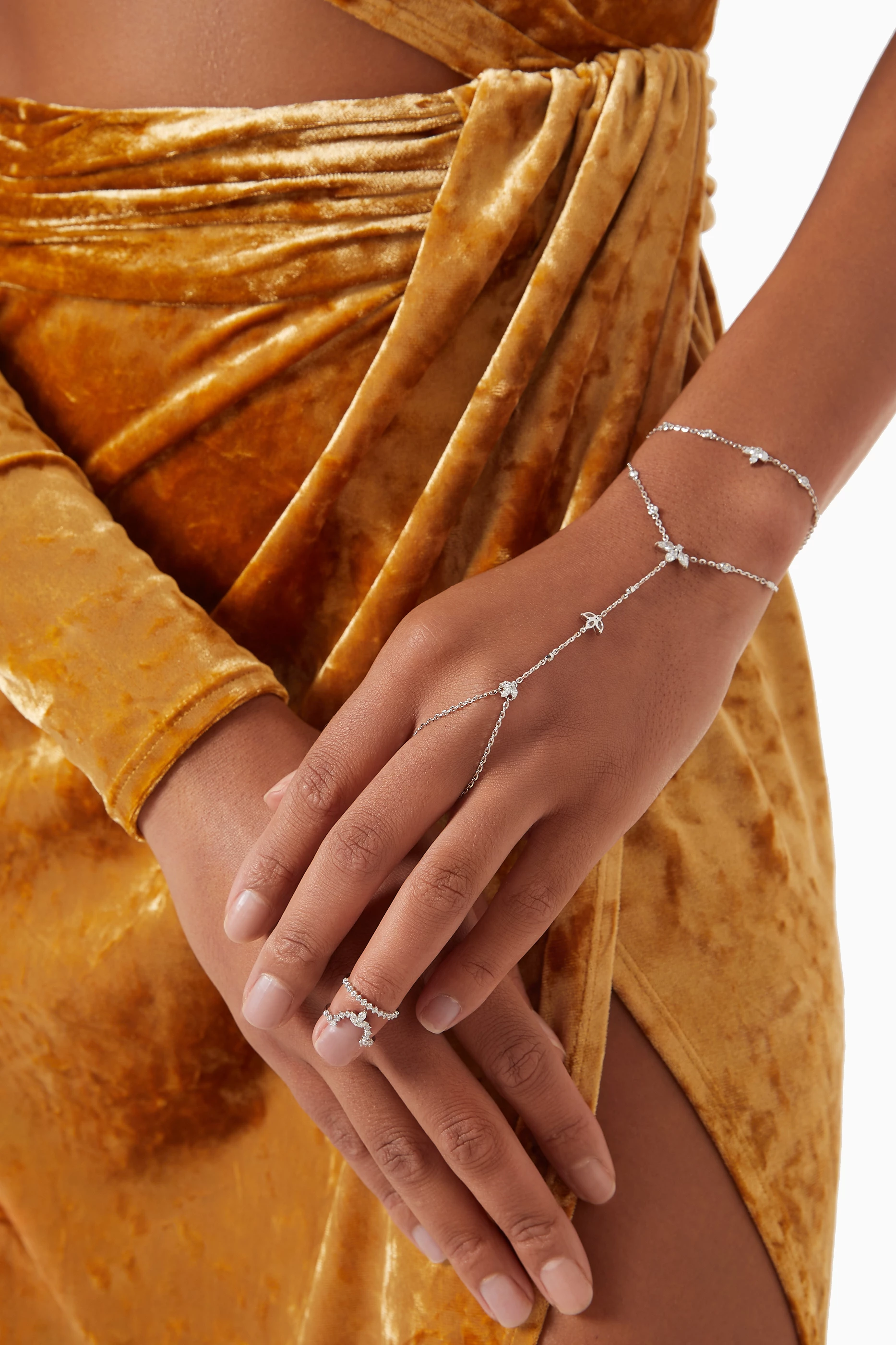 White gold hand chain hot sale