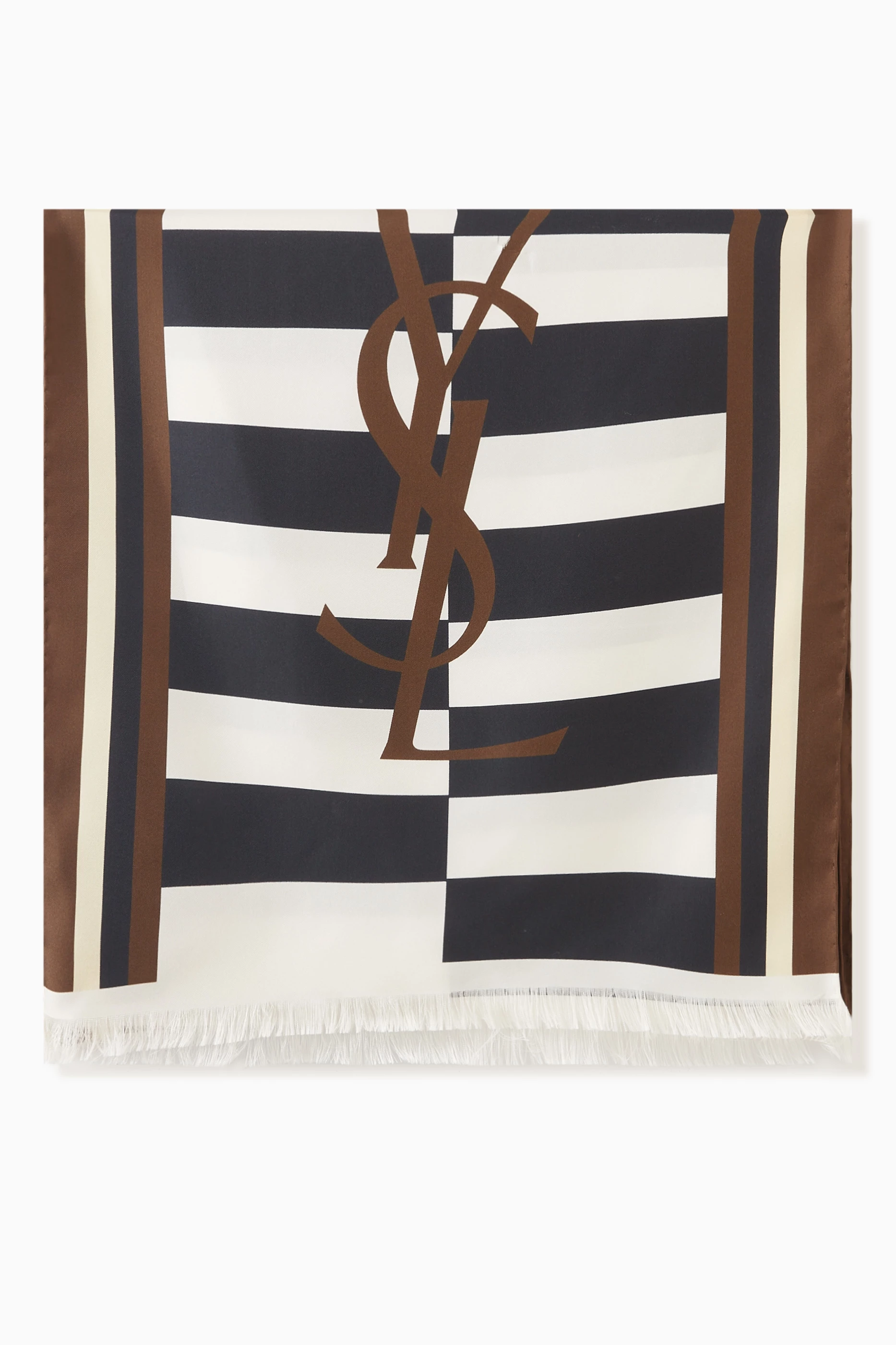 スカーフ Saint Laurent FW23 SCARF WITH LOGO (757954 3YO011000) SAINT LAURENT Logo-Jacquard Silk-Satin Scarf for Men | MR PORTER