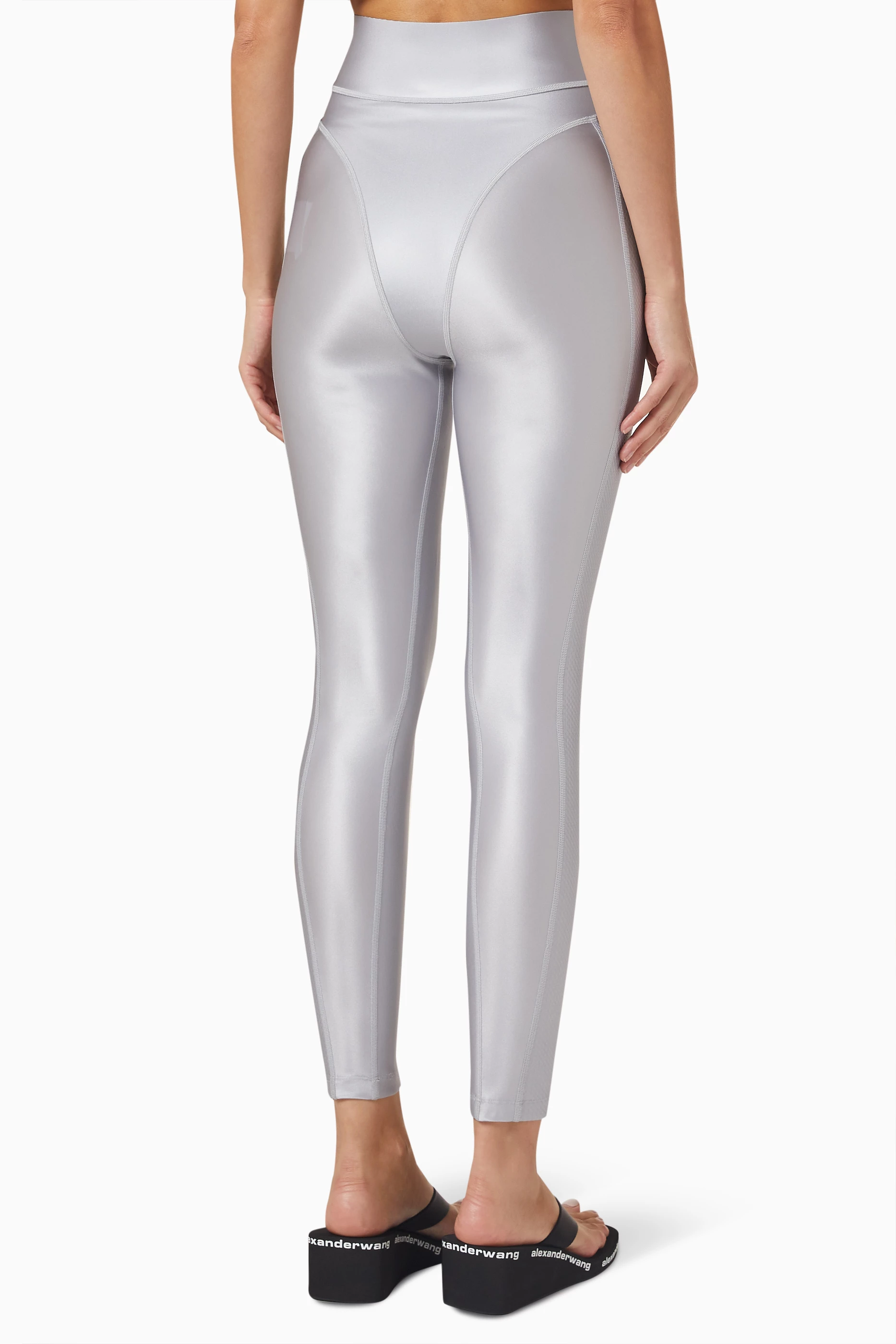 Buy Alexander Wang Silver Panty line Leggings in Reflective Nylon for Women Online Ounass Kuwait