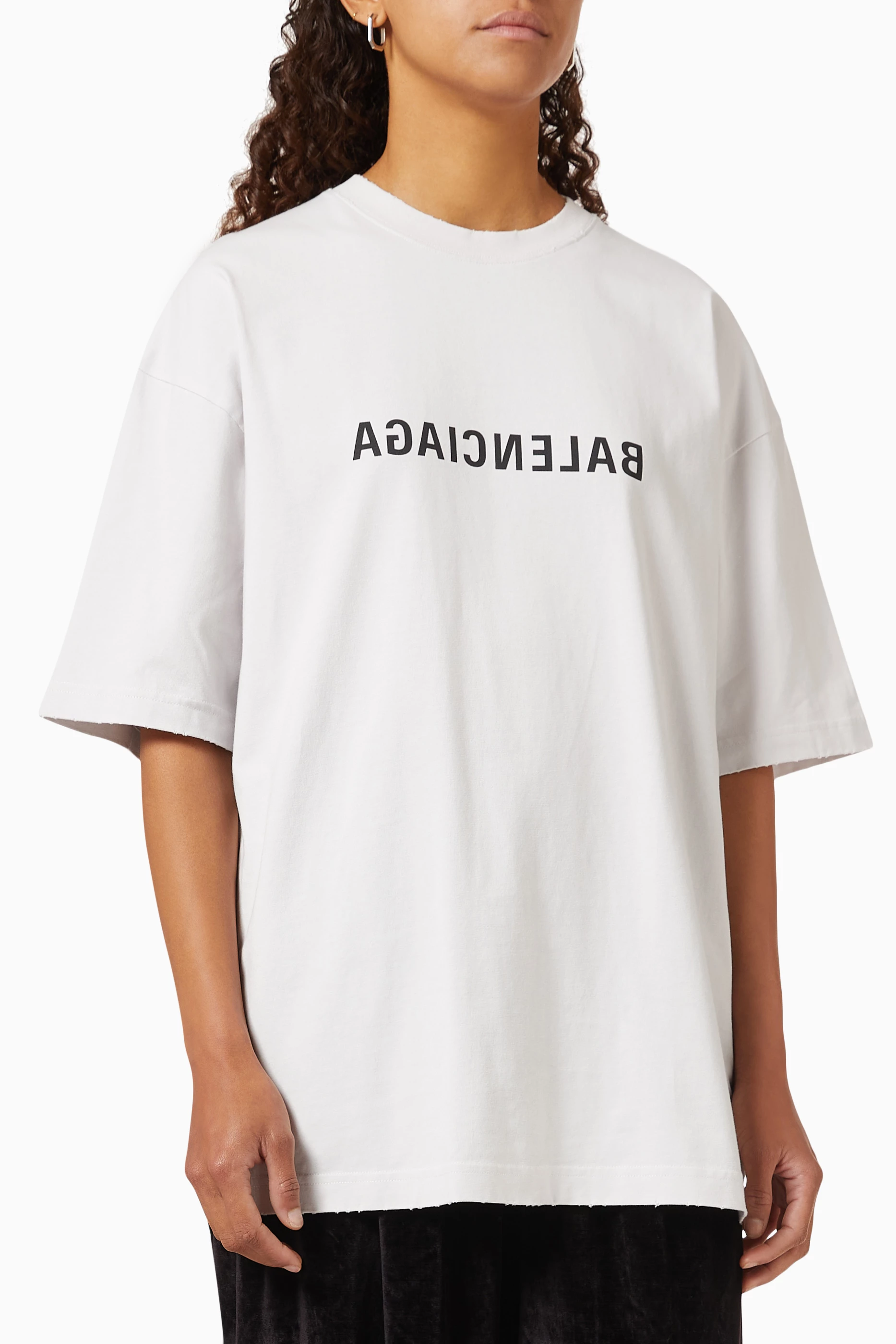 Buy Balenciaga Neutral Mirror Balenciaga T-shirt in Cotton